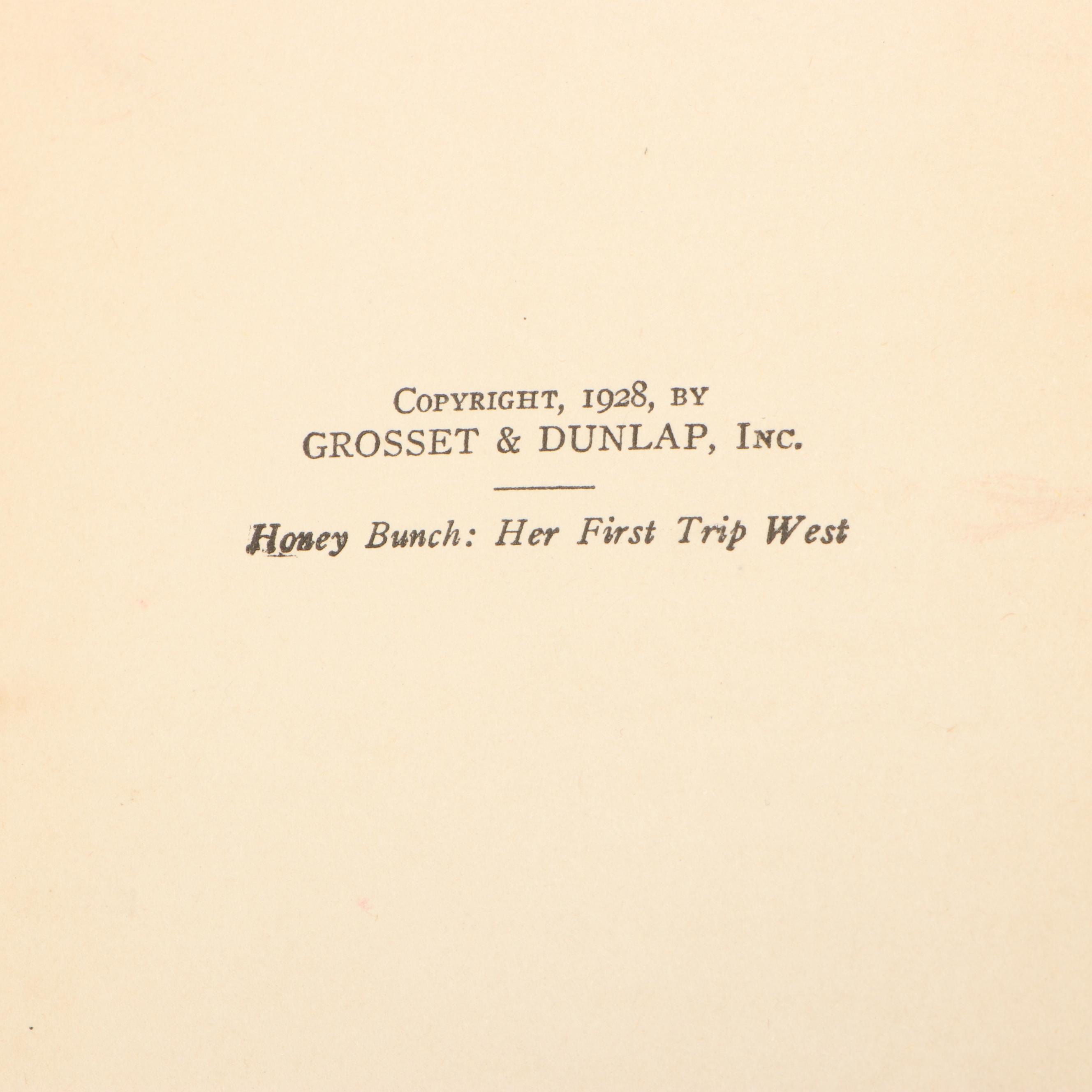 First Edition "Honey Bunch" Series by Helen Louise Thorndyke, Early 20th C.