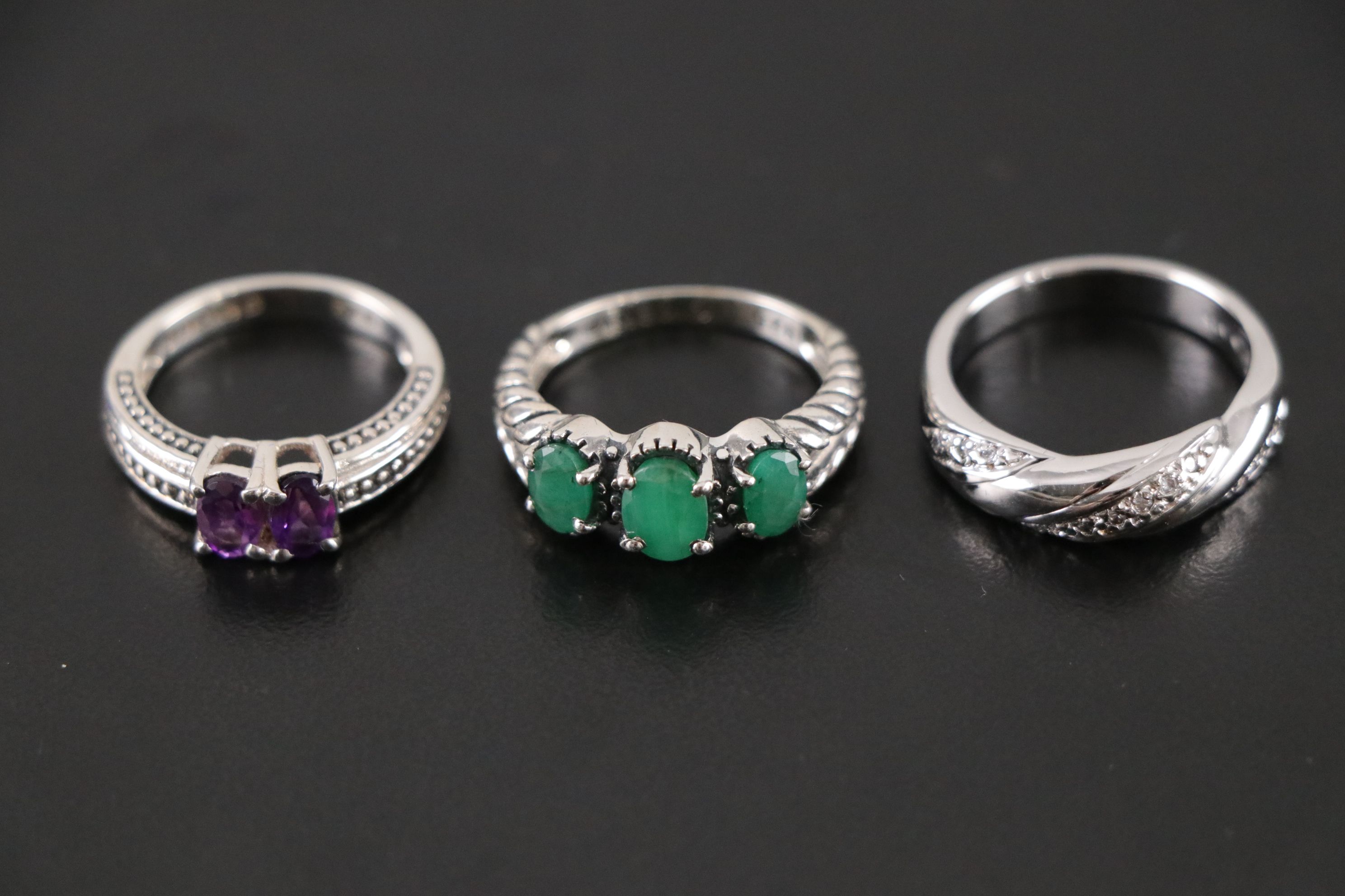 14 Assorted Sterling Silver Rings, Necklaces and Earrings