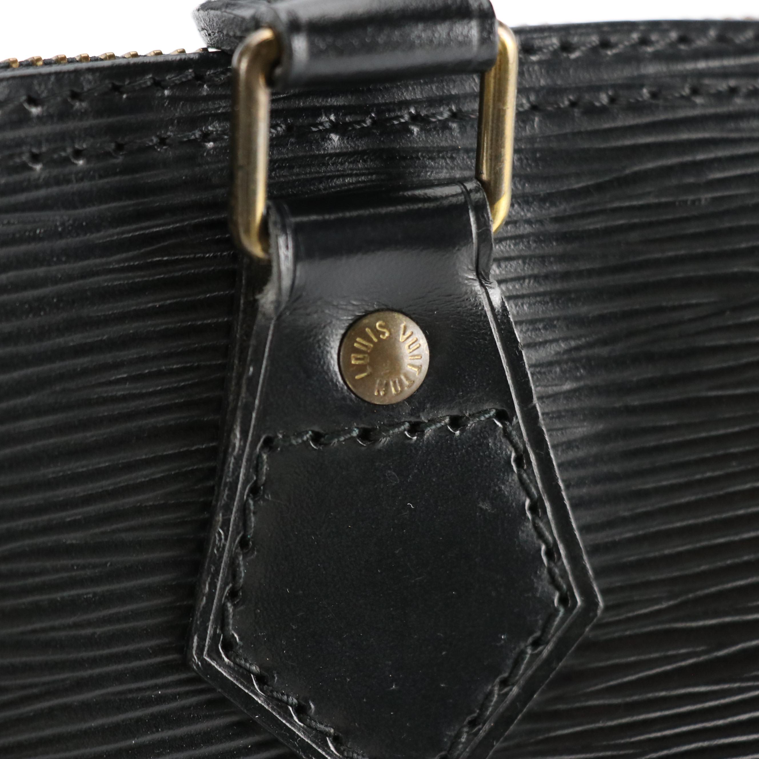 Louis Vuitton Speedy 25 Handbag in Black Epi and Smooth Leather