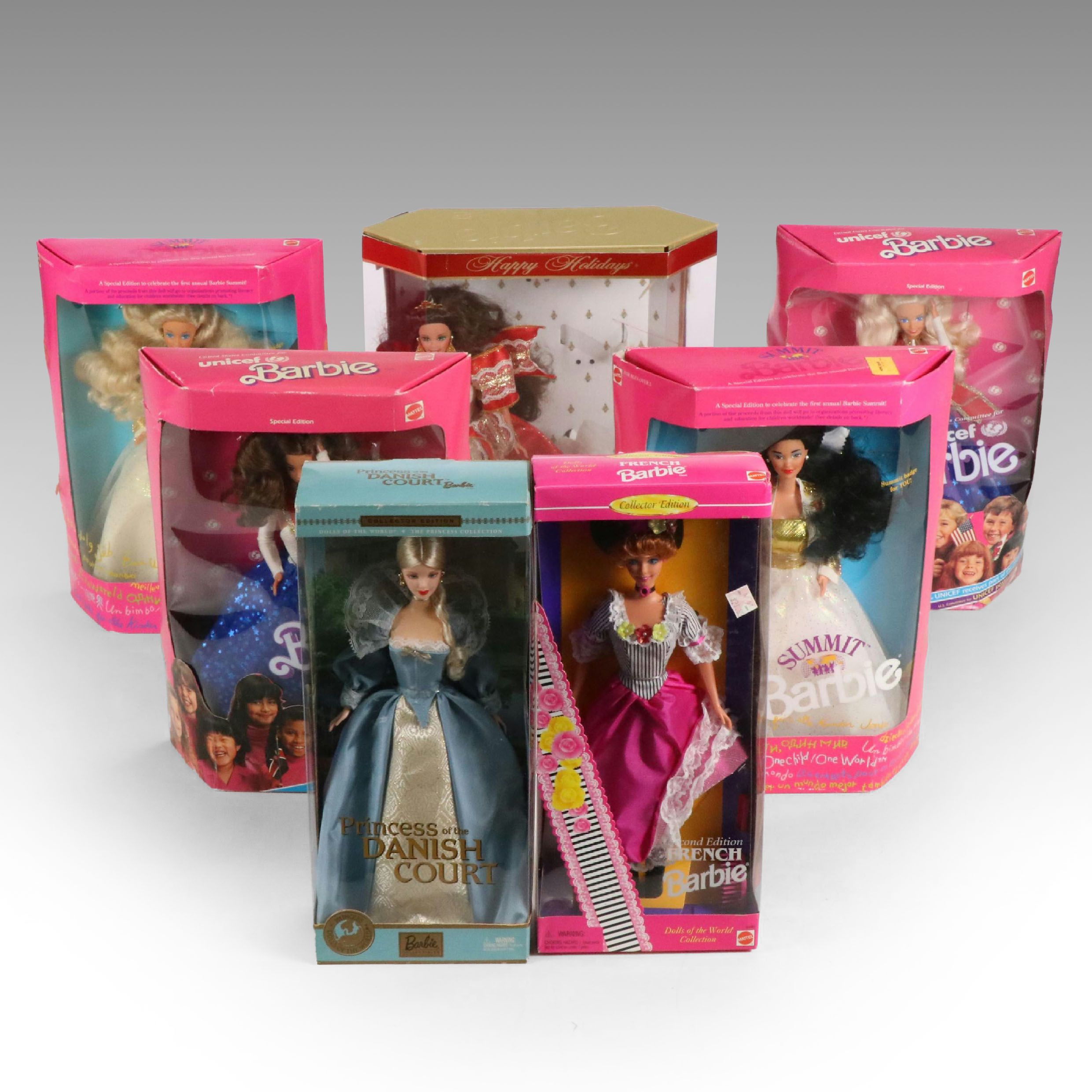 Barbie "Princess of the Danish Court", "Unicef" with More Barbie Dolls