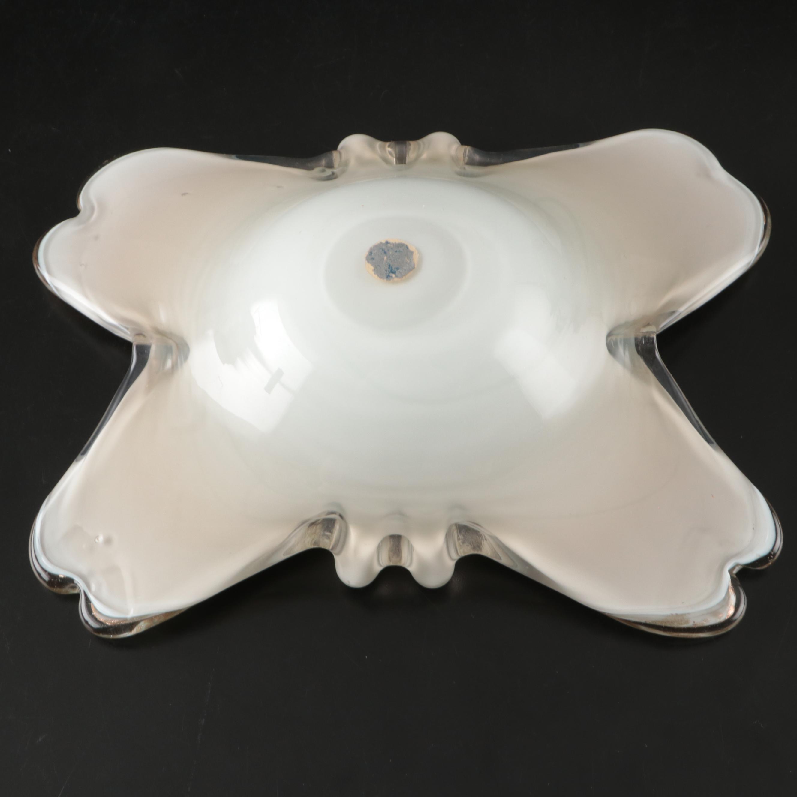 Murano Aventurine Sommerso Art Glass Decorative Bowls