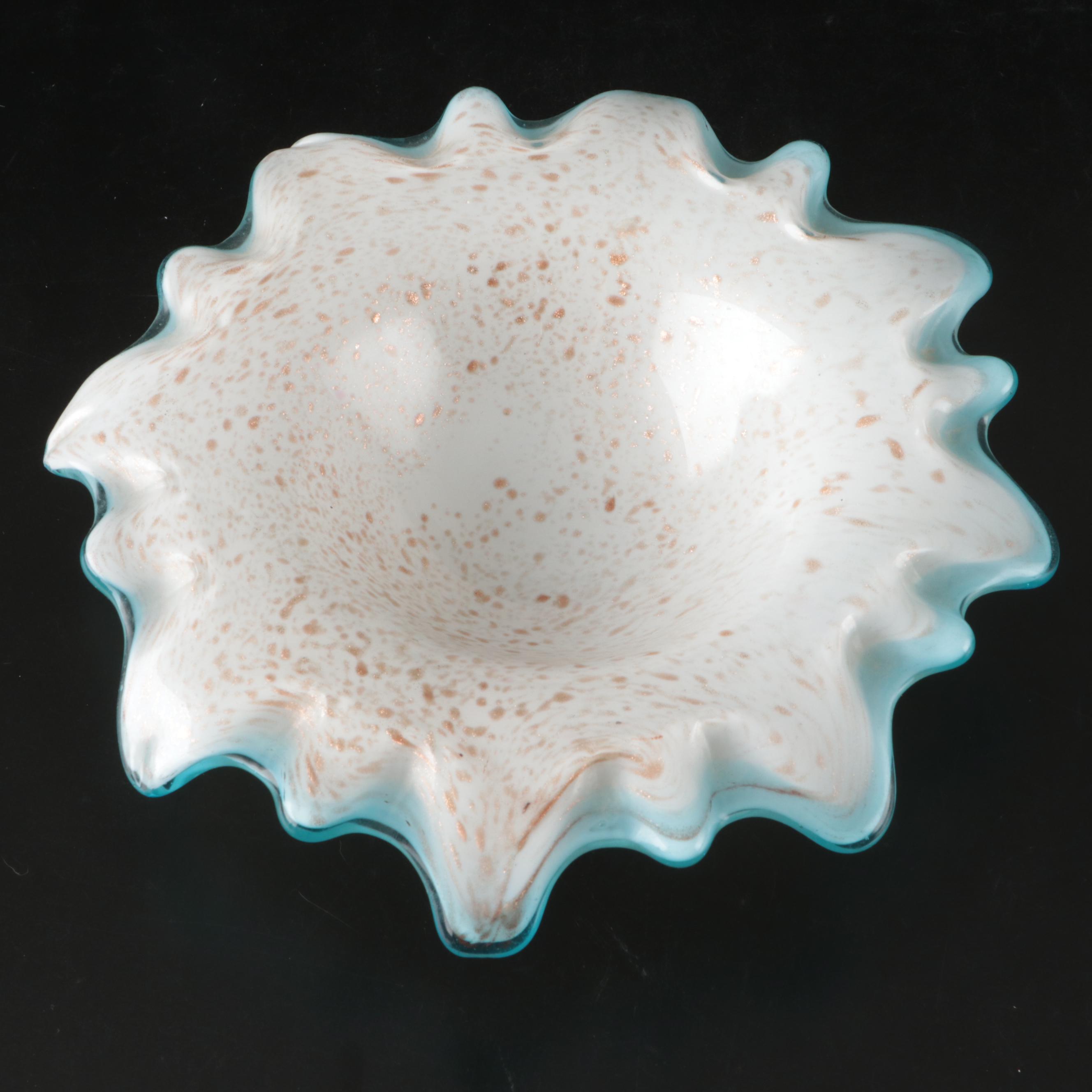 Murano Aventurine Sommerso Art Glass Decorative Bowls