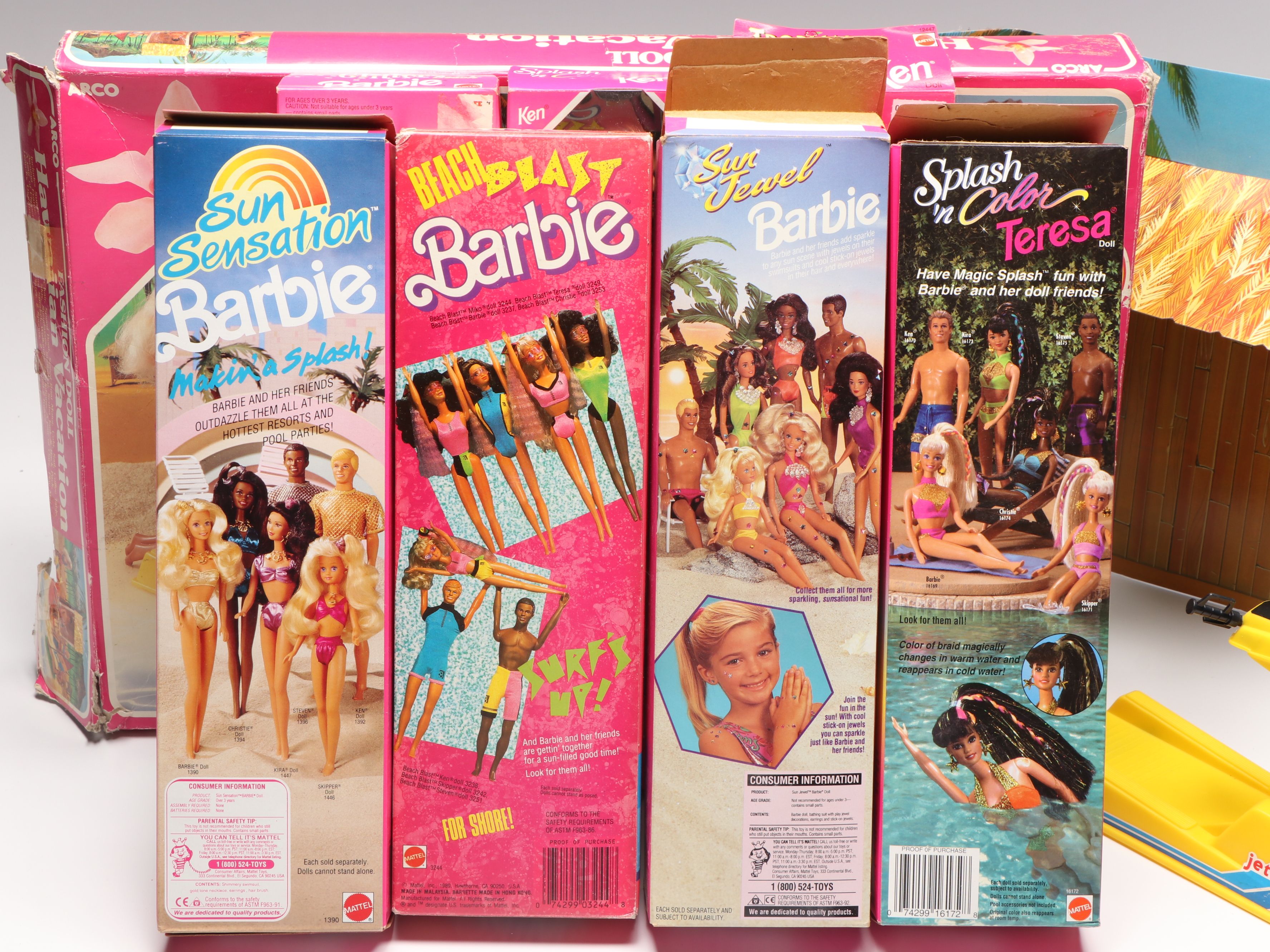 Barbie "Hawaiian Vacation" Doll Accessories with Barbie and Ken Dolls