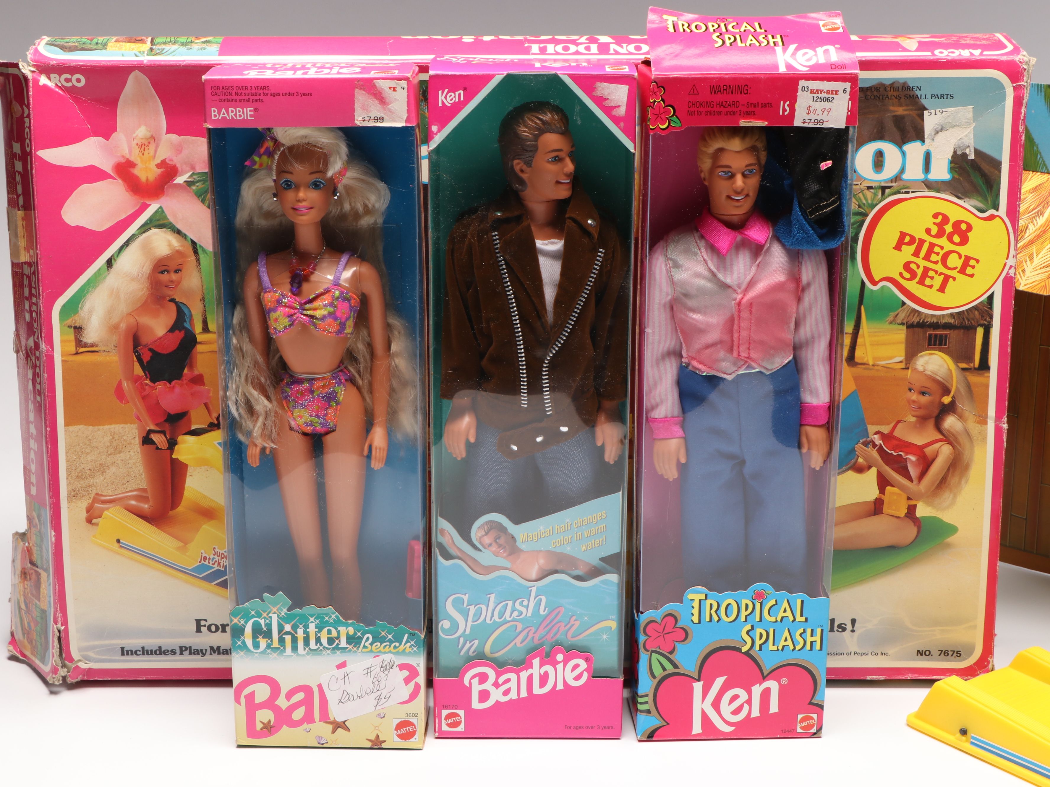 Barbie "Hawaiian Vacation" Doll Accessories with Barbie and Ken Dolls