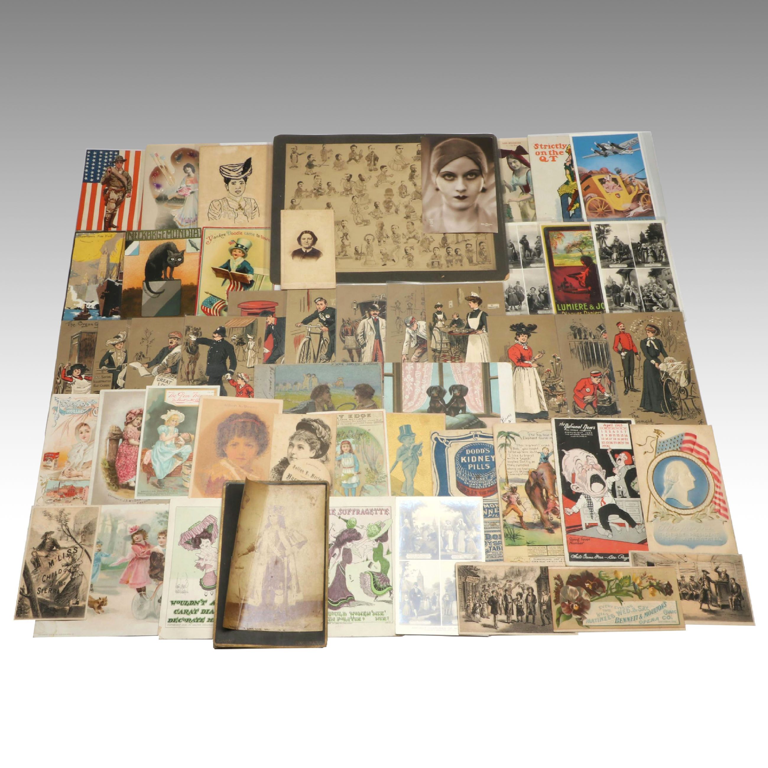 Carte de Visite of Mrs. Lincoln with More Photos, Postcards and Ephemera