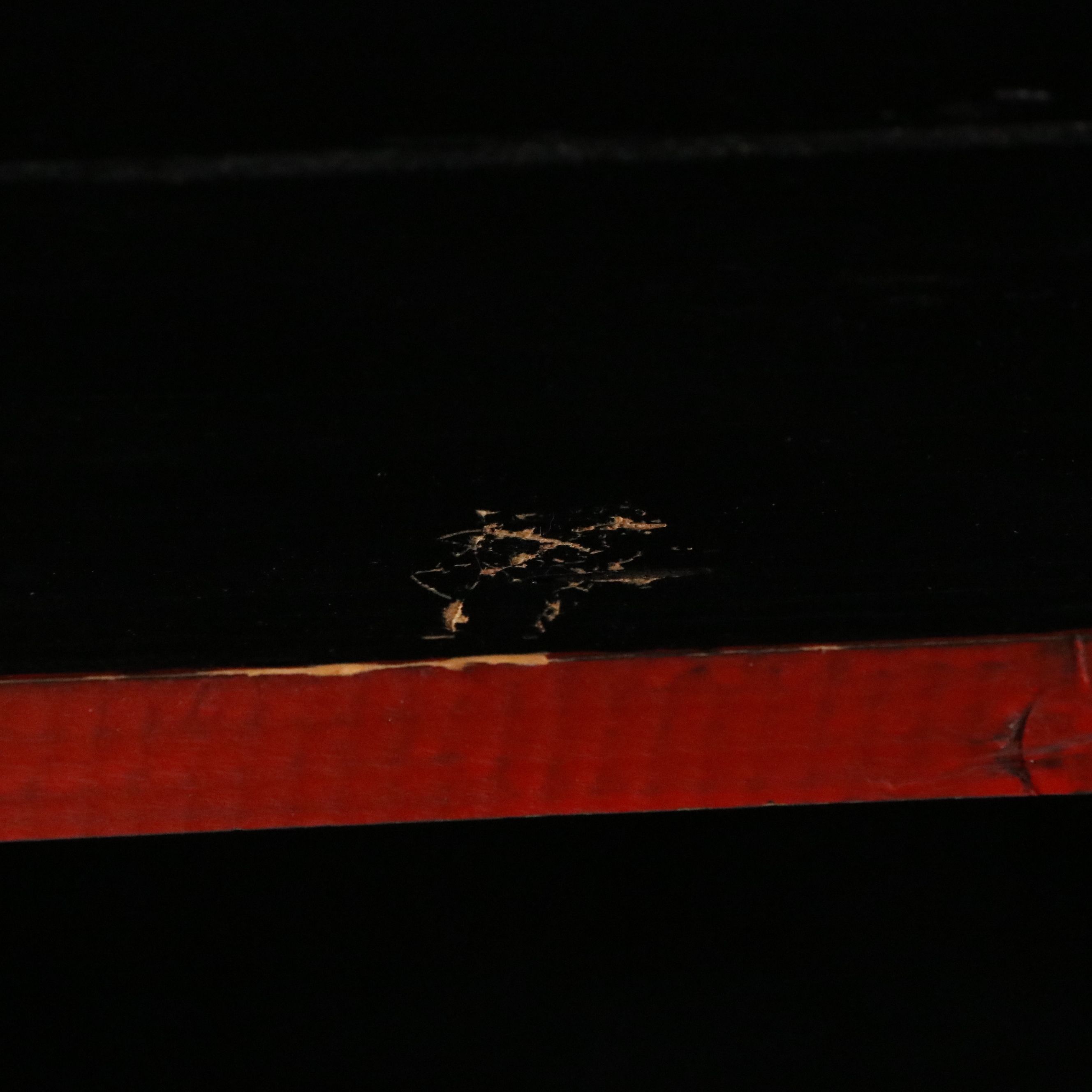 Chinese Brass Mounted Red Lacquered Cabinet