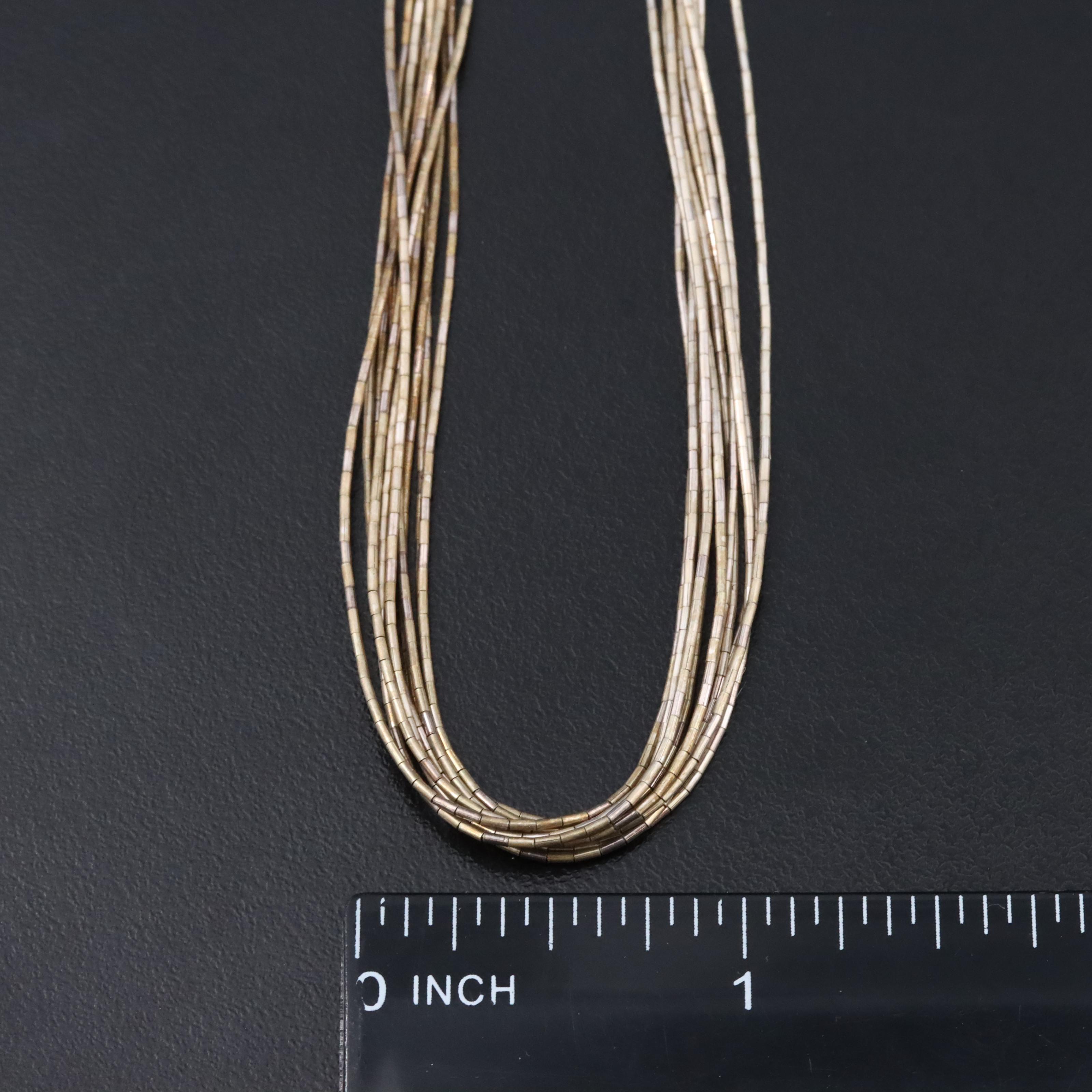 Sterling Ten-Strand Liquid Silver Necklace