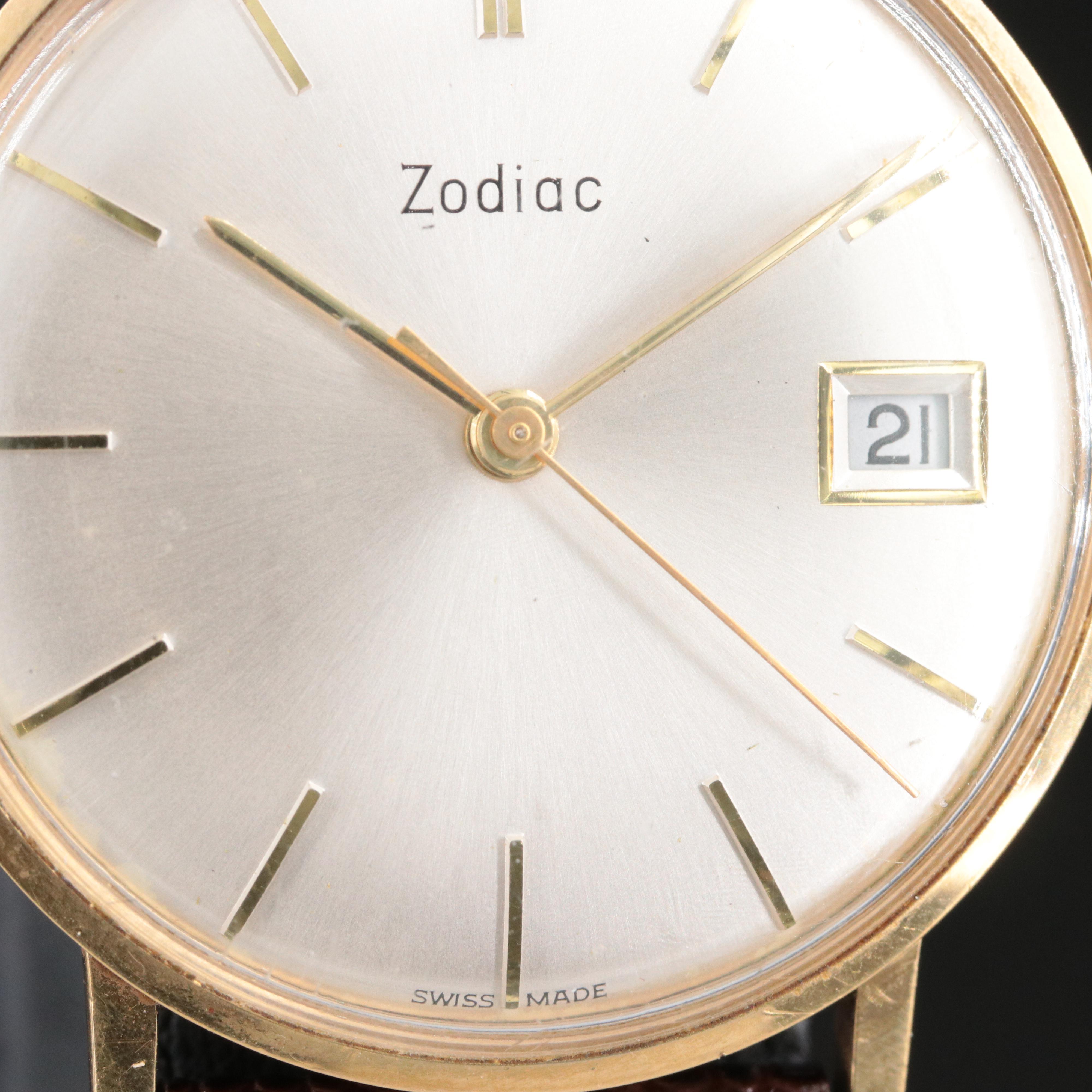 Zodiac Gold-Plated Vintage Watch