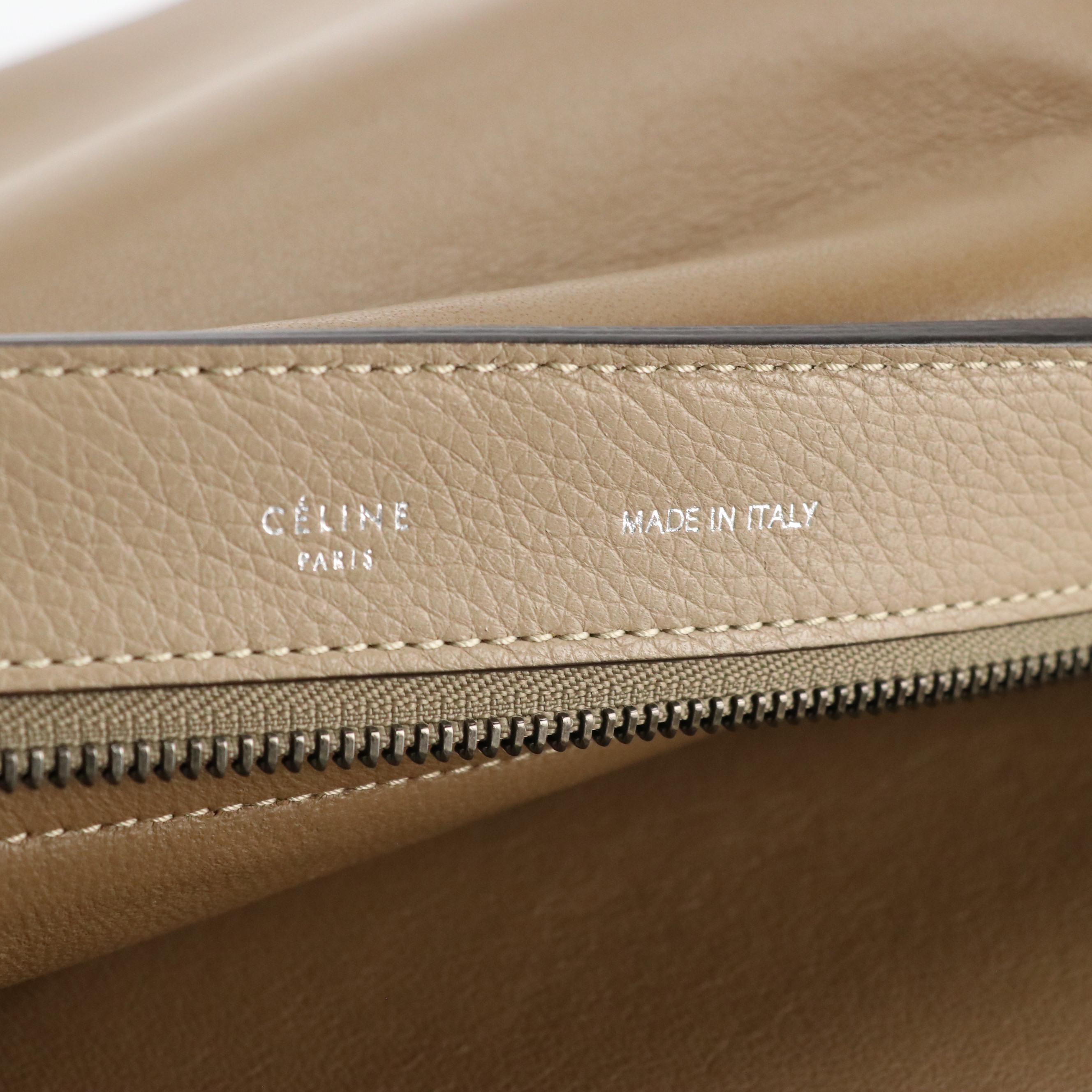 Céline Medium Trapeze Two-Way Bag in a Beige Calfskin Leather and Suede