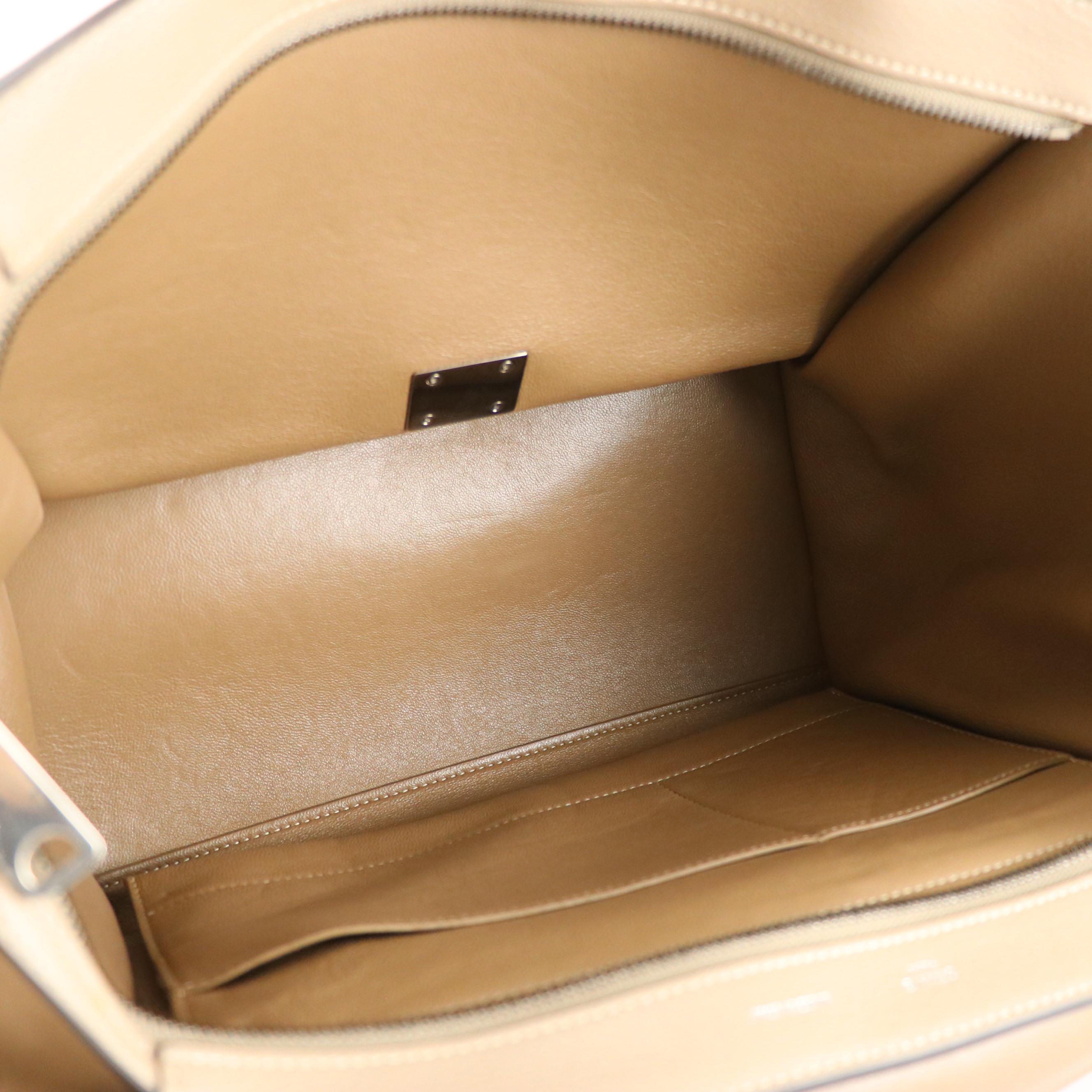 Céline Medium Trapeze Two-Way Bag in a Beige Calfskin Leather and Suede