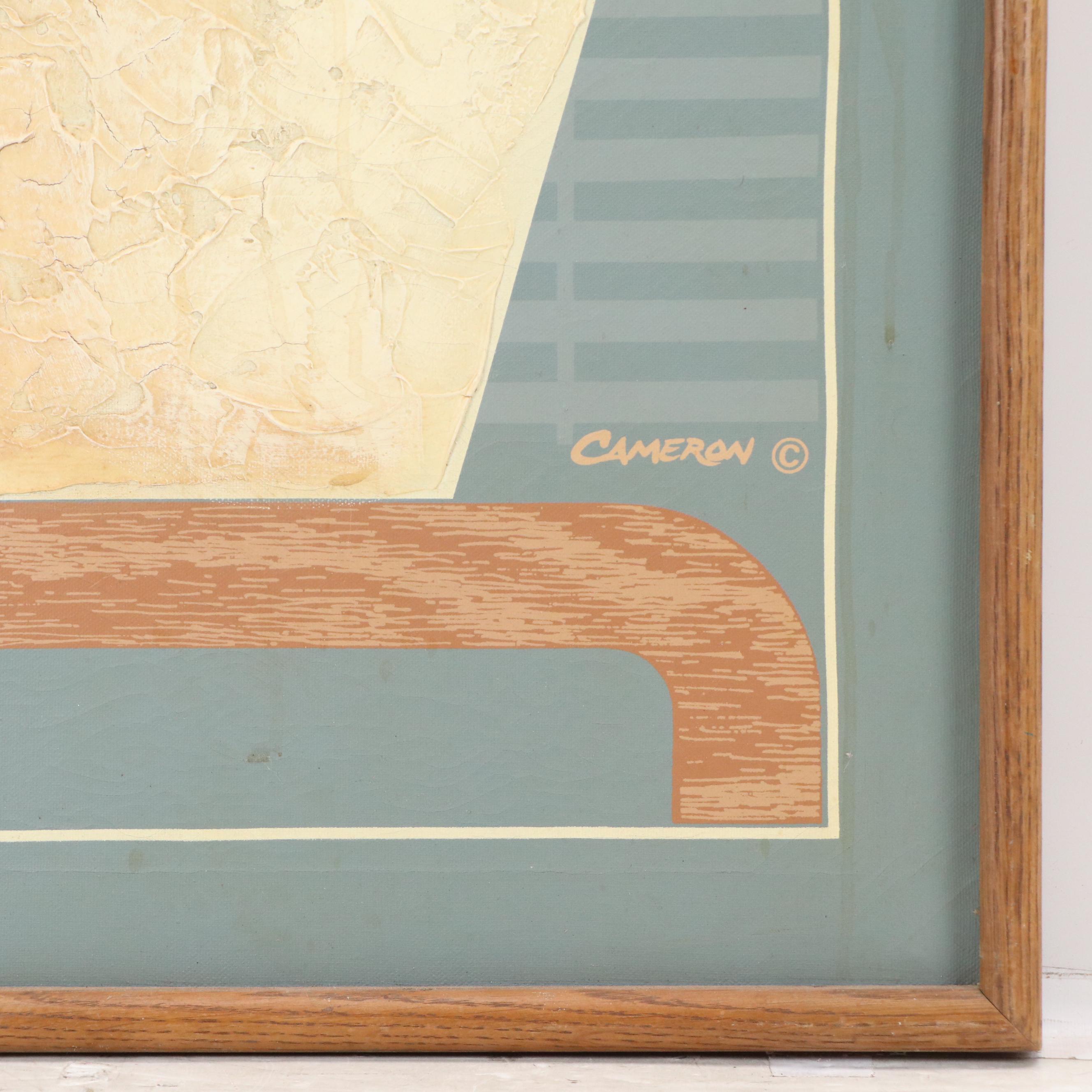 Embellished Giclée Diptychs of Vases with Branches, Mid to Late 20th Century