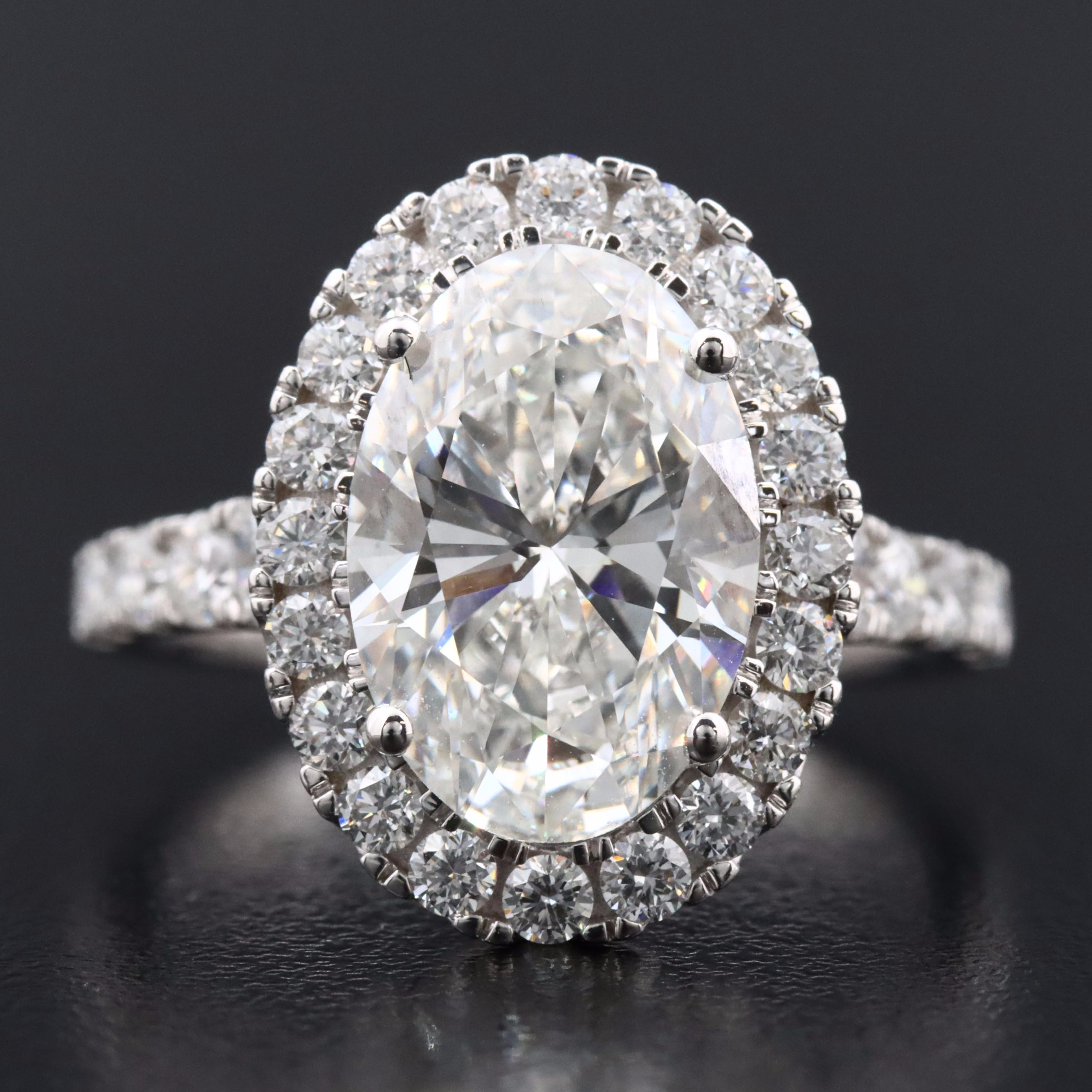 14K 4.94 CTW Lab Grown Diamond Halo Ring