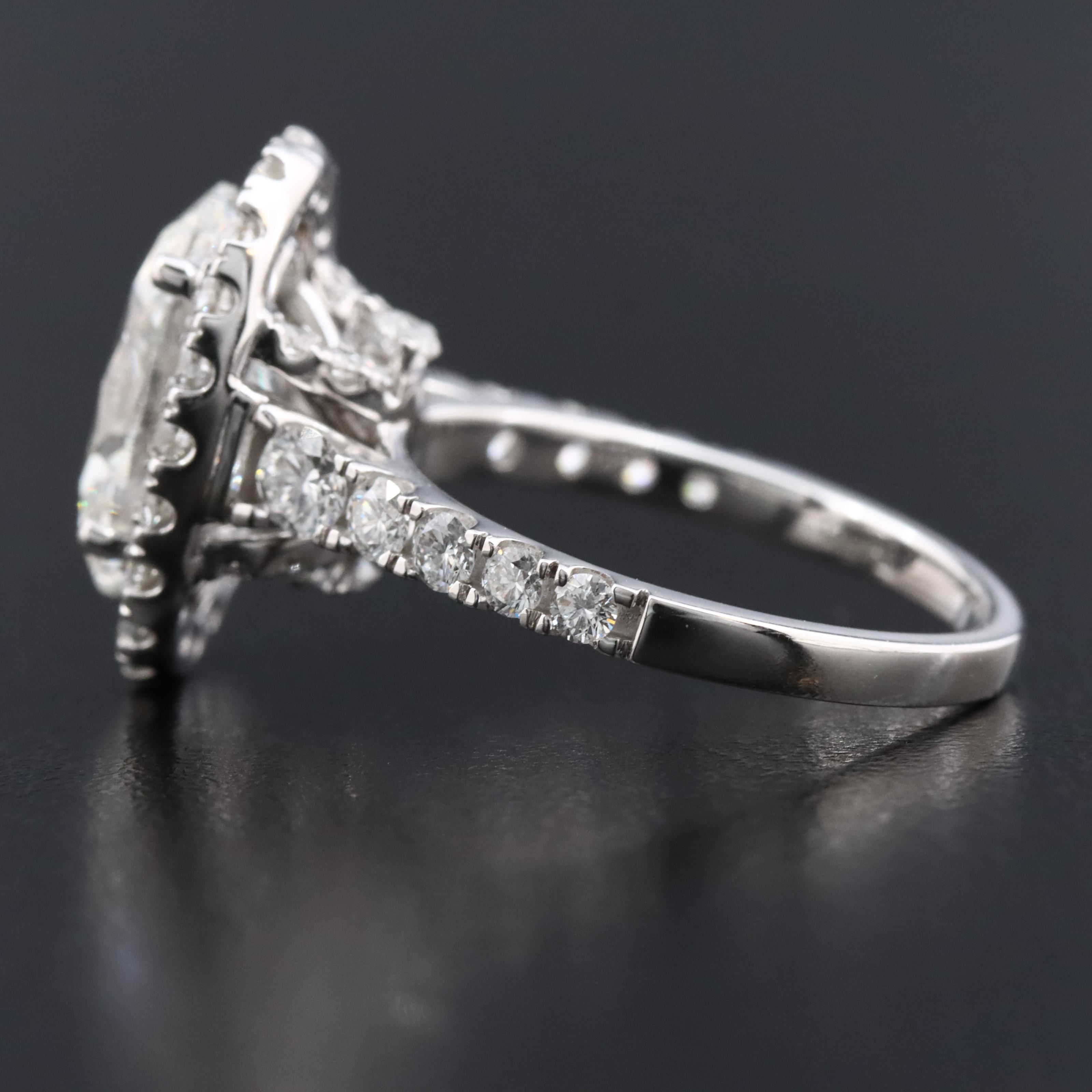 14K 4.94 CTW Lab Grown Diamond Halo Ring