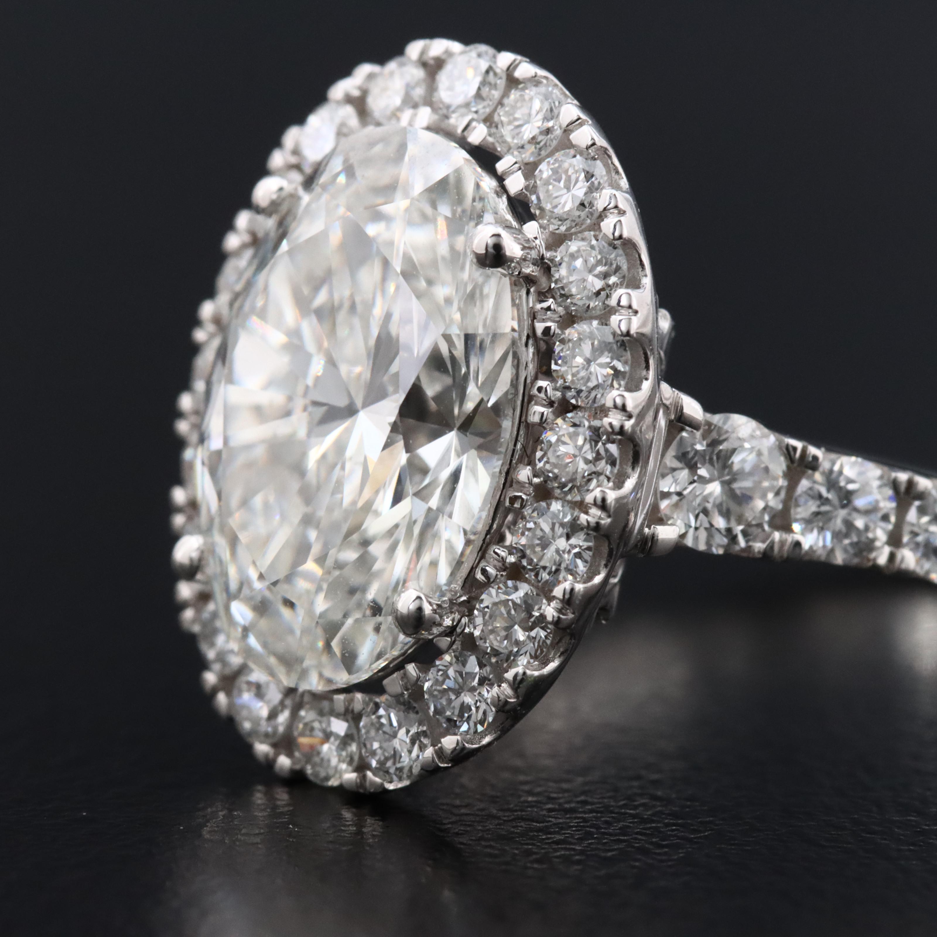 14K 4.94 CTW Lab Grown Diamond Halo Ring