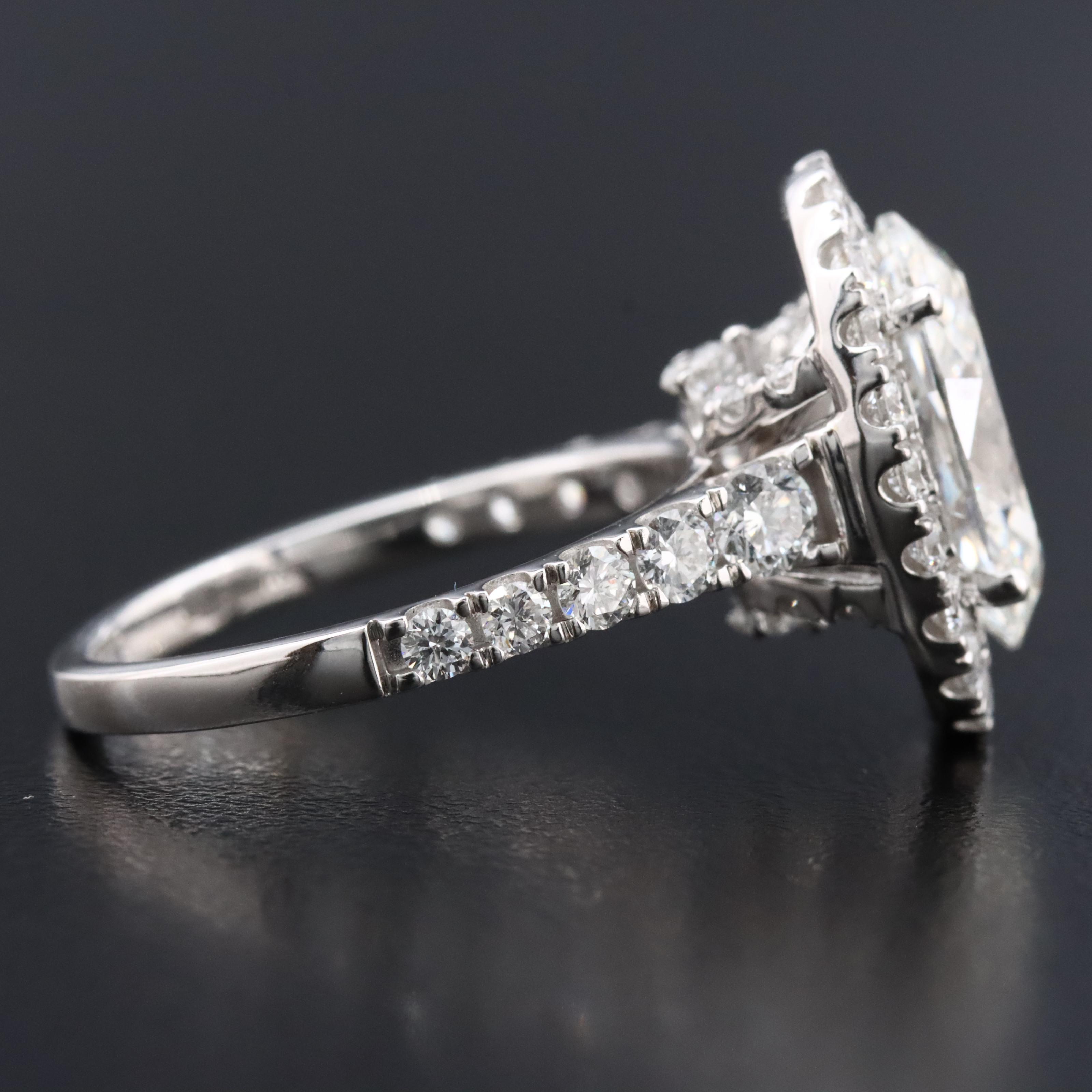 14K 4.94 CTW Lab Grown Diamond Halo Ring