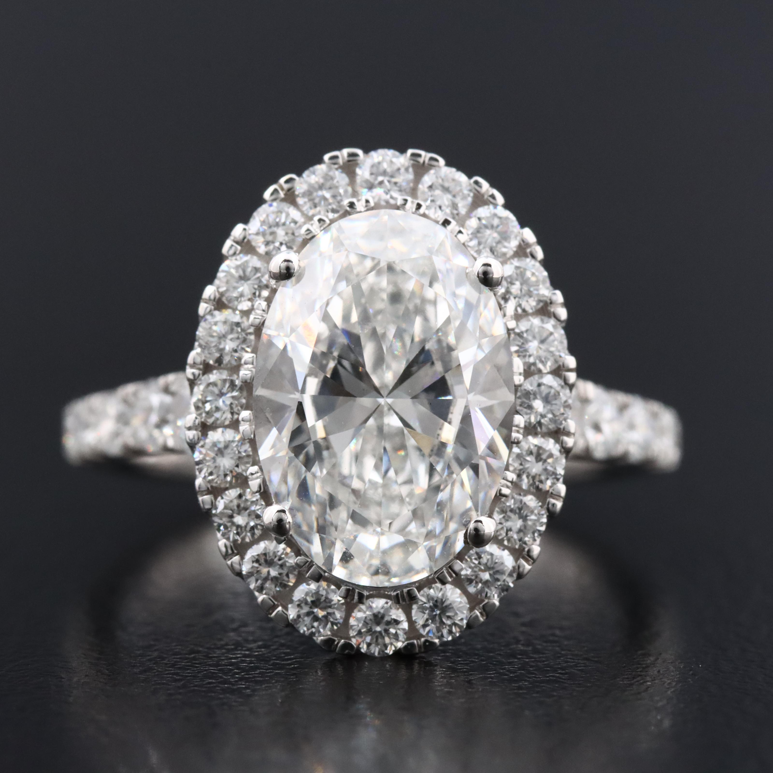 14K 4.82 CTW Lab Grown Diamond Halo Ring