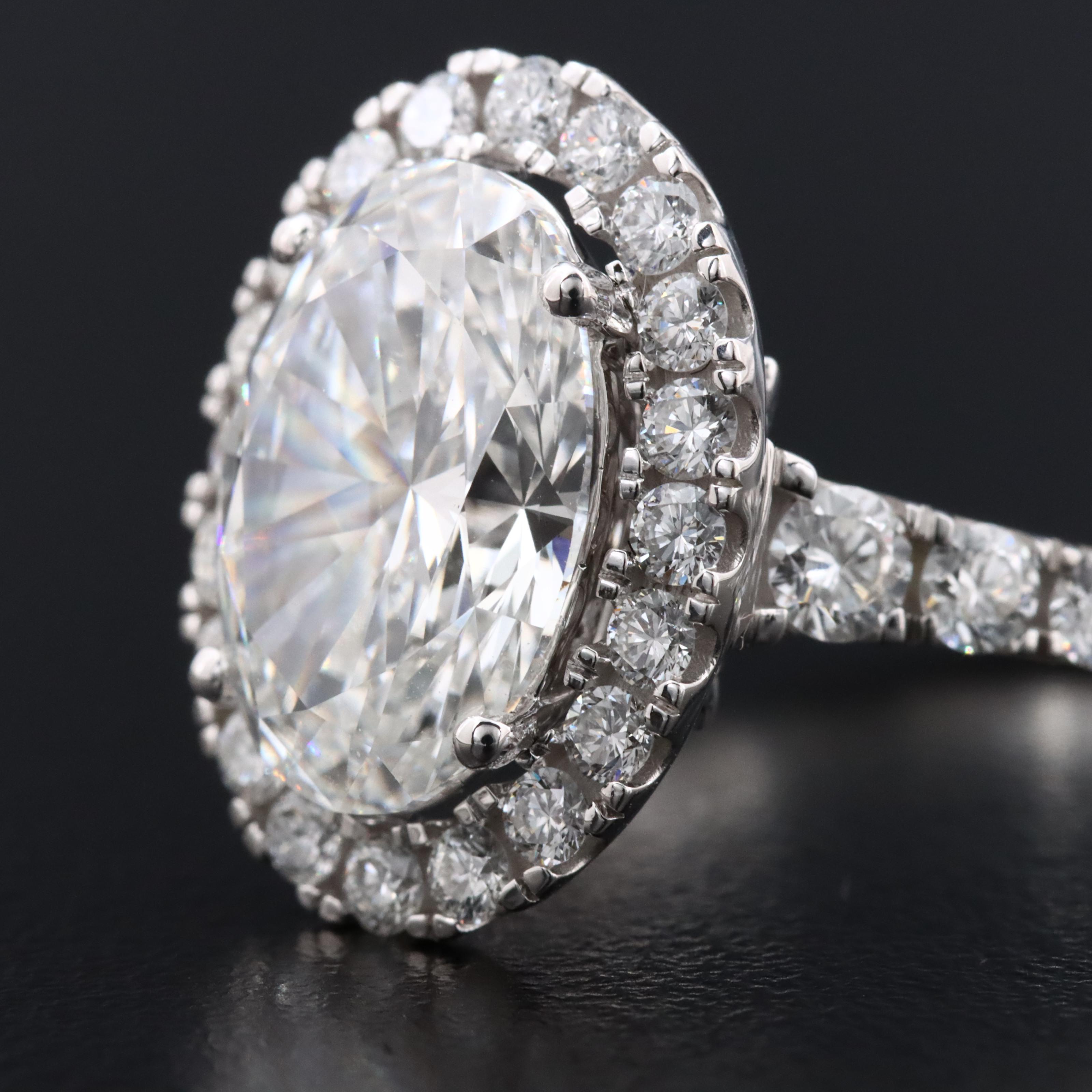 14K 4.82 CTW Lab Grown Diamond Halo Ring