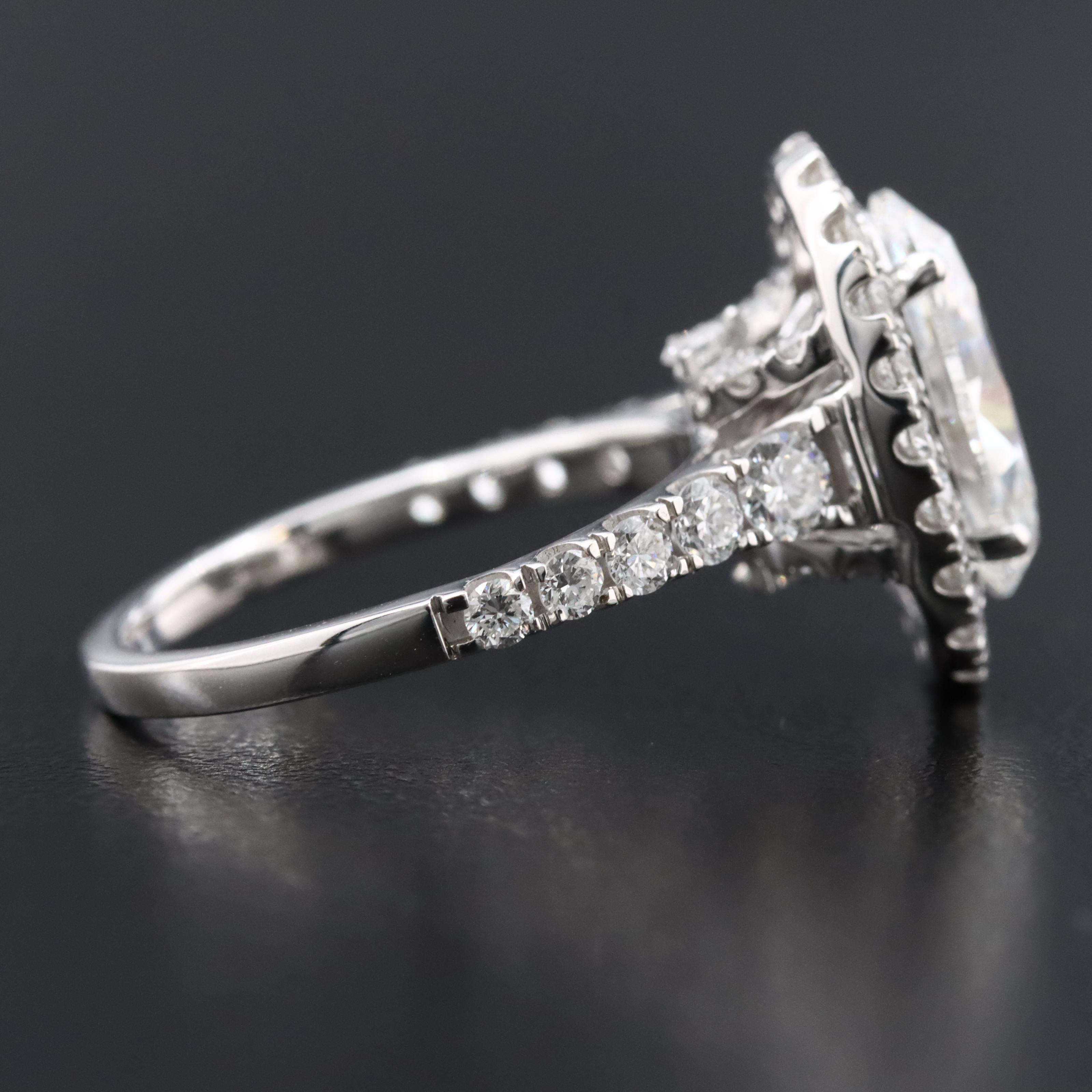 14K 4.82 CTW Lab Grown Diamond Halo Ring
