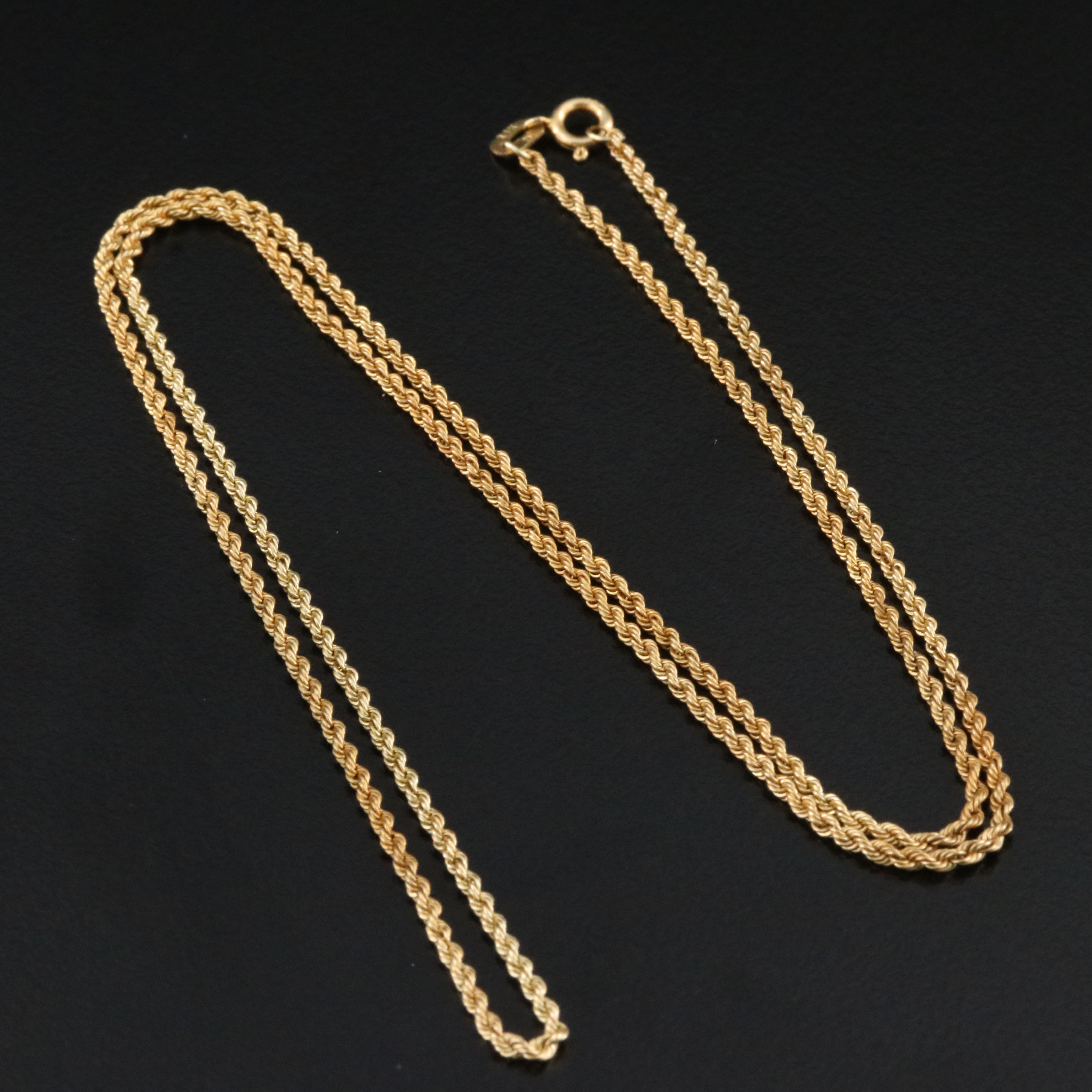 14K Braided Rope Chain Necklace