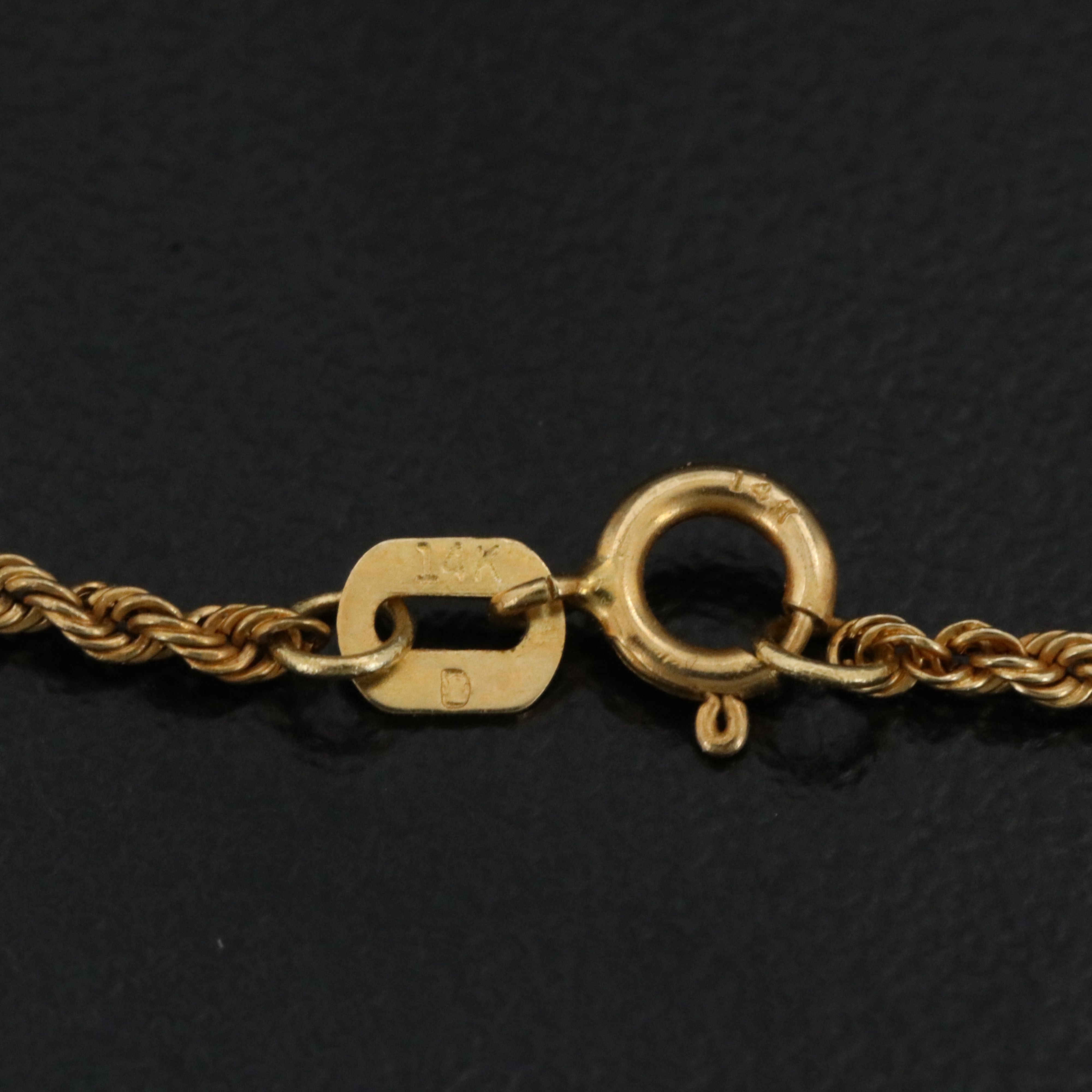 14K Braided Rope Chain Necklace