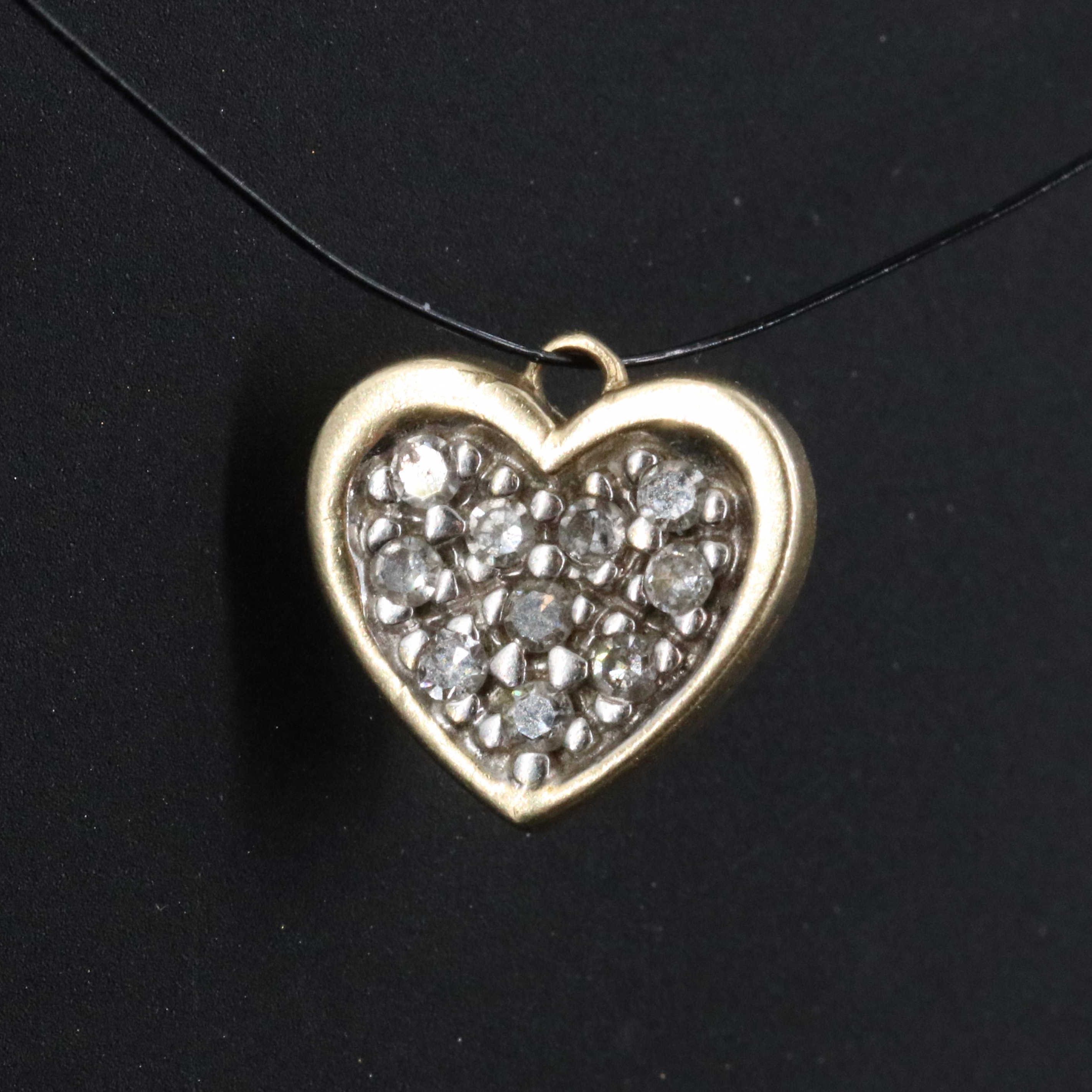 14K 0.12 CTW Diamond Pave Heart Pendant