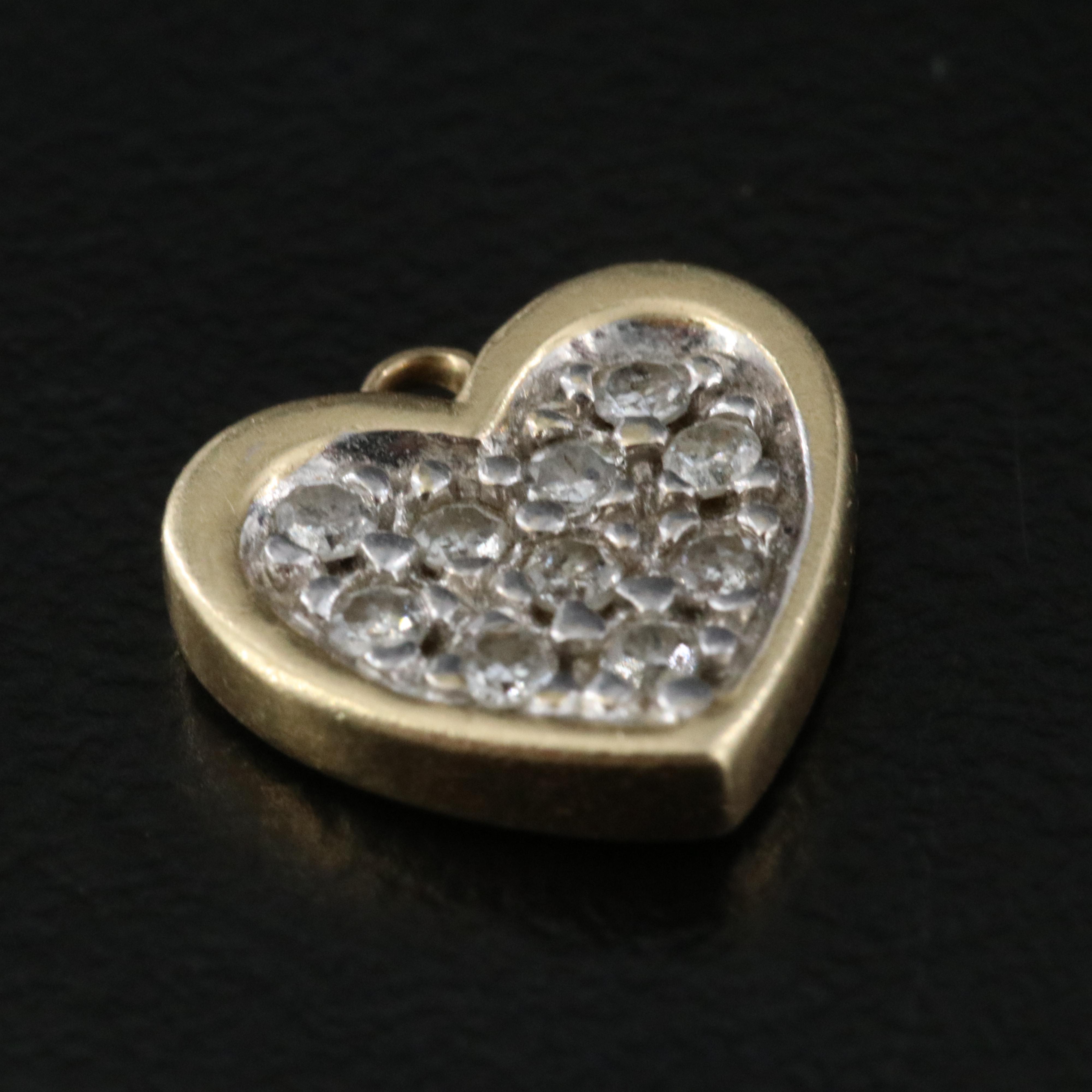 14K 0.12 CTW Diamond Pave Heart Pendant