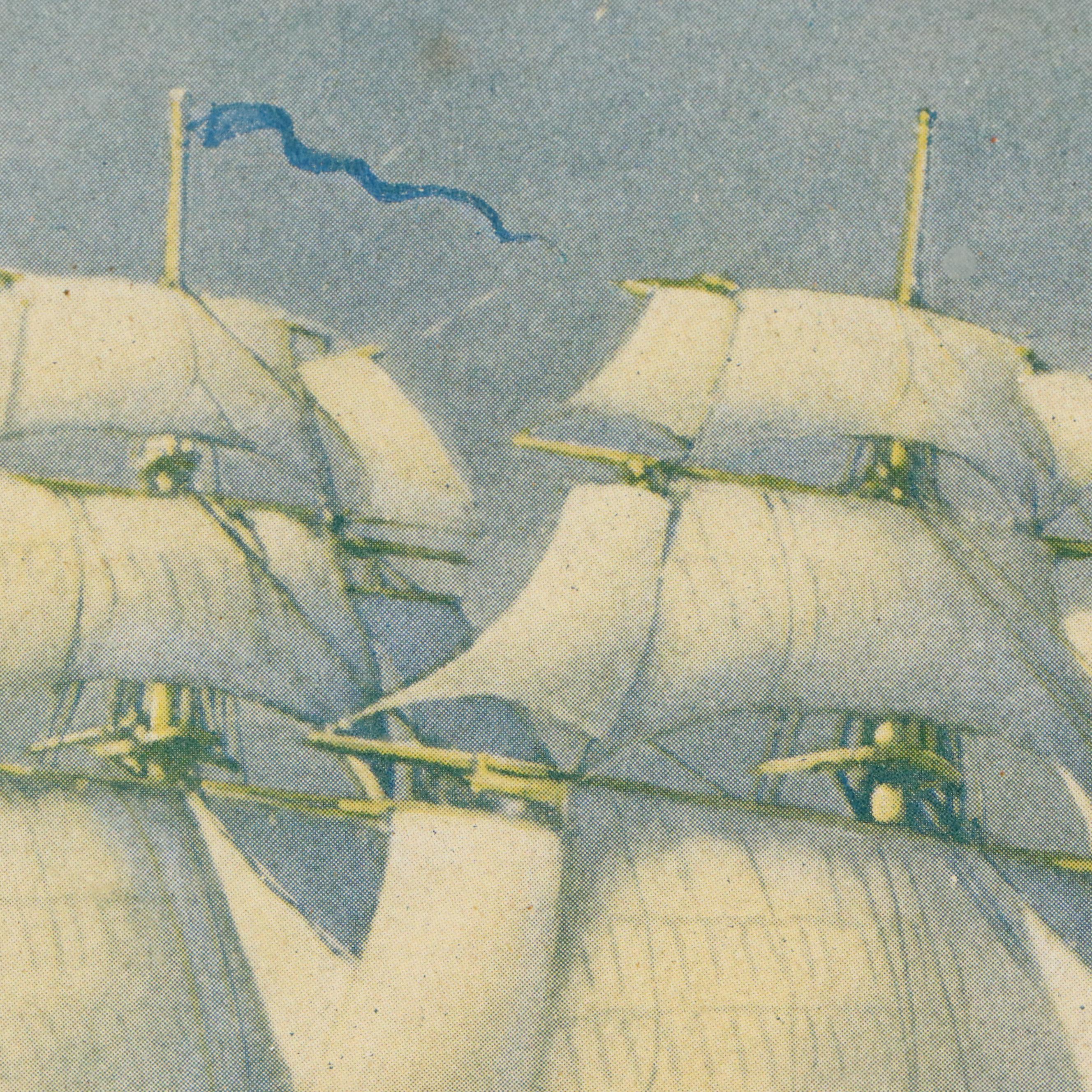 Maritime Duotone Halftone of Clipper Ship at Sea