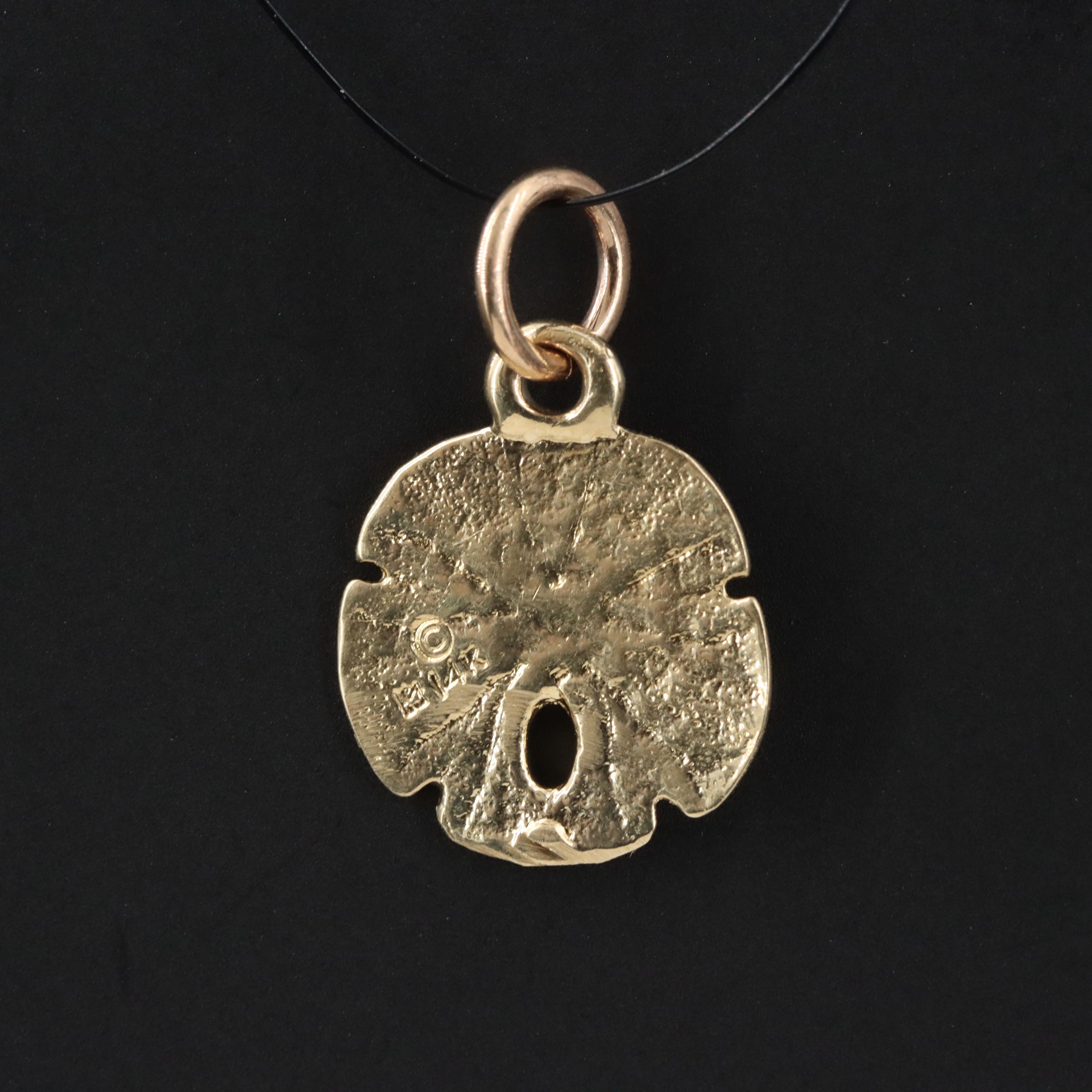 14K Sand Dollar Charm Pendant