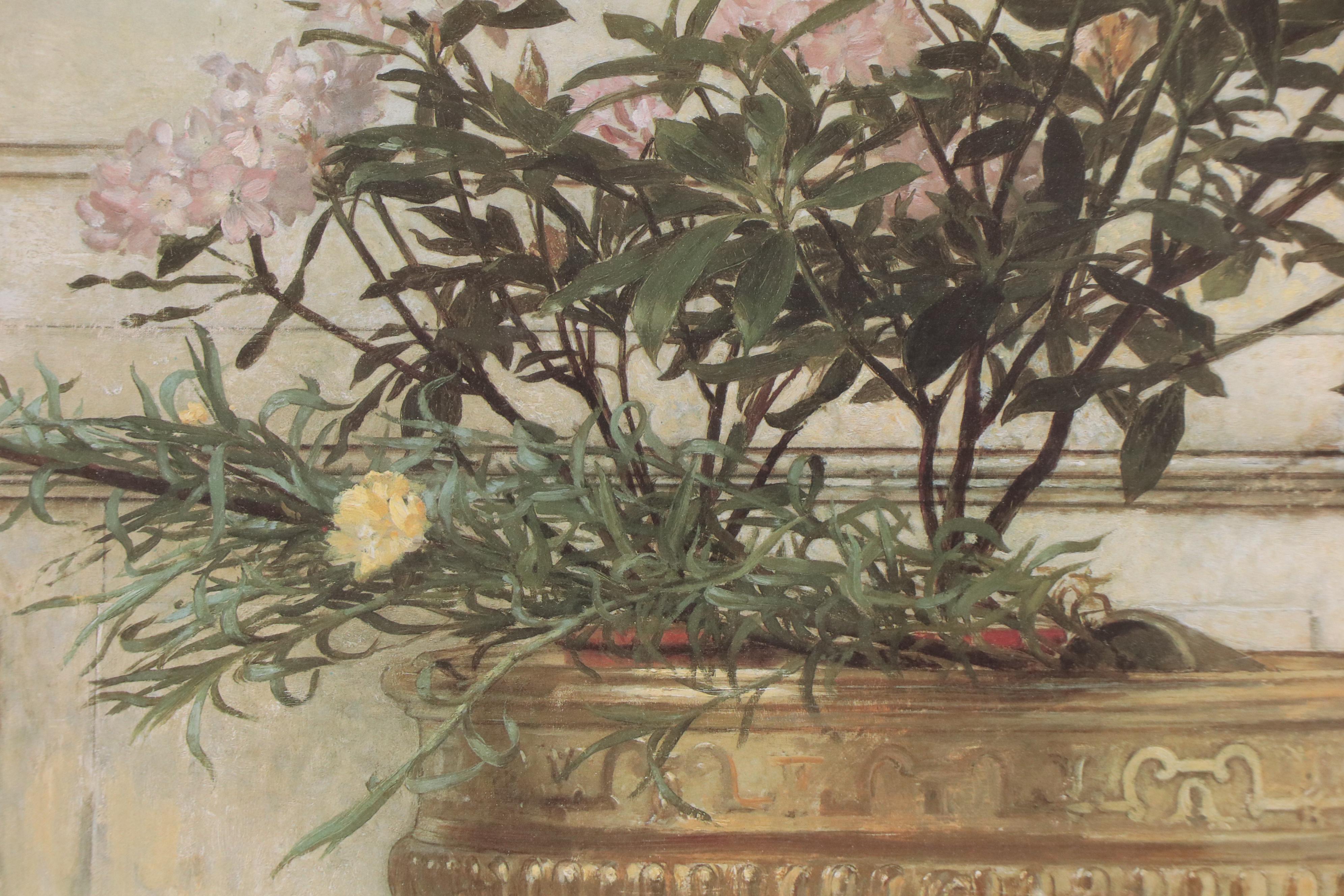 After Jan Frans Verhas Offset Lithograph "Broken Flower Pot," Late 20th Century