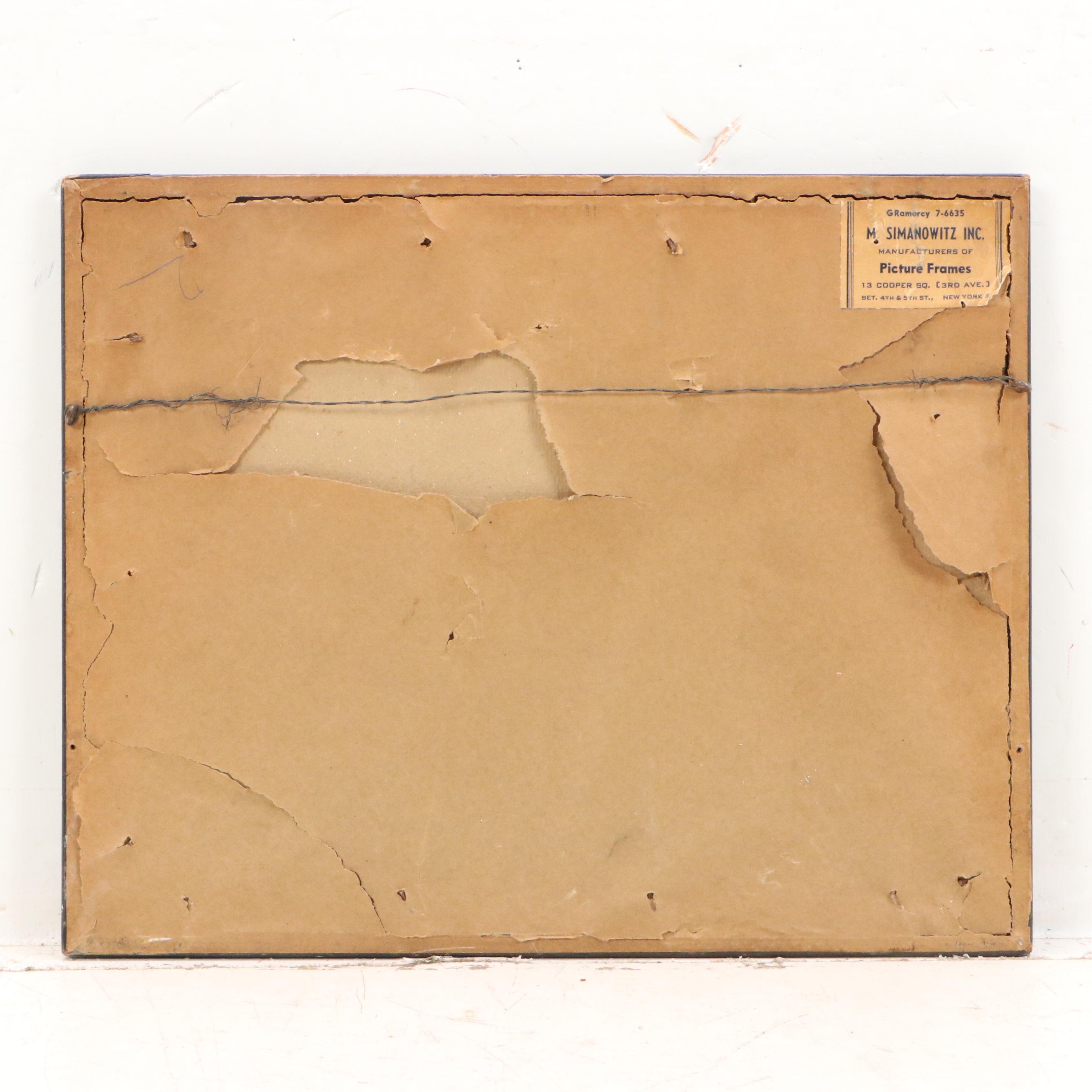 Lithograph "Old Dutch Houses Beaver Street," 20th Century