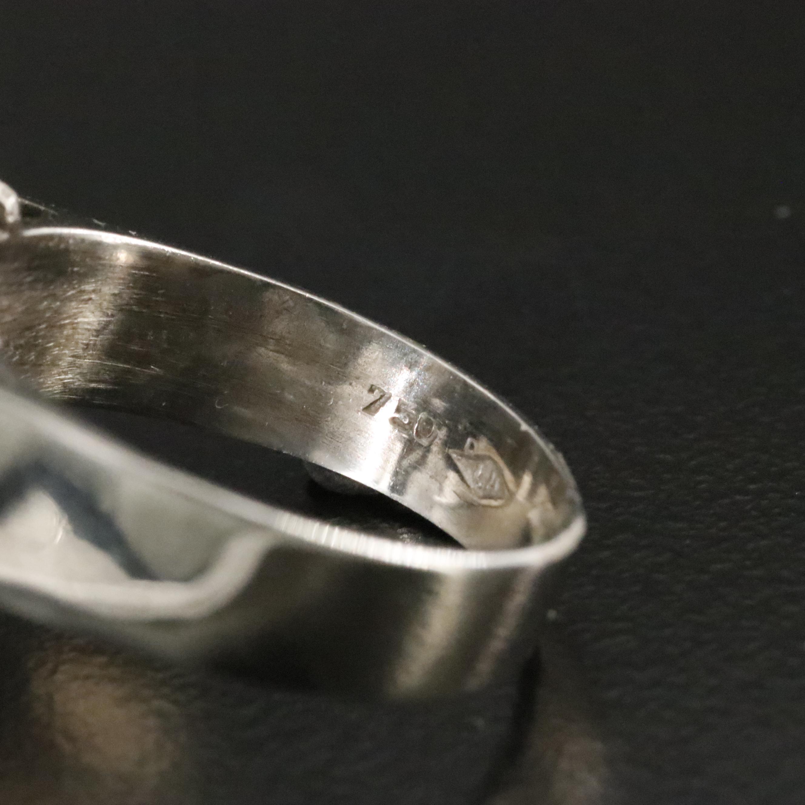 Brutalist 14K Aquamarine and Diamond Ring