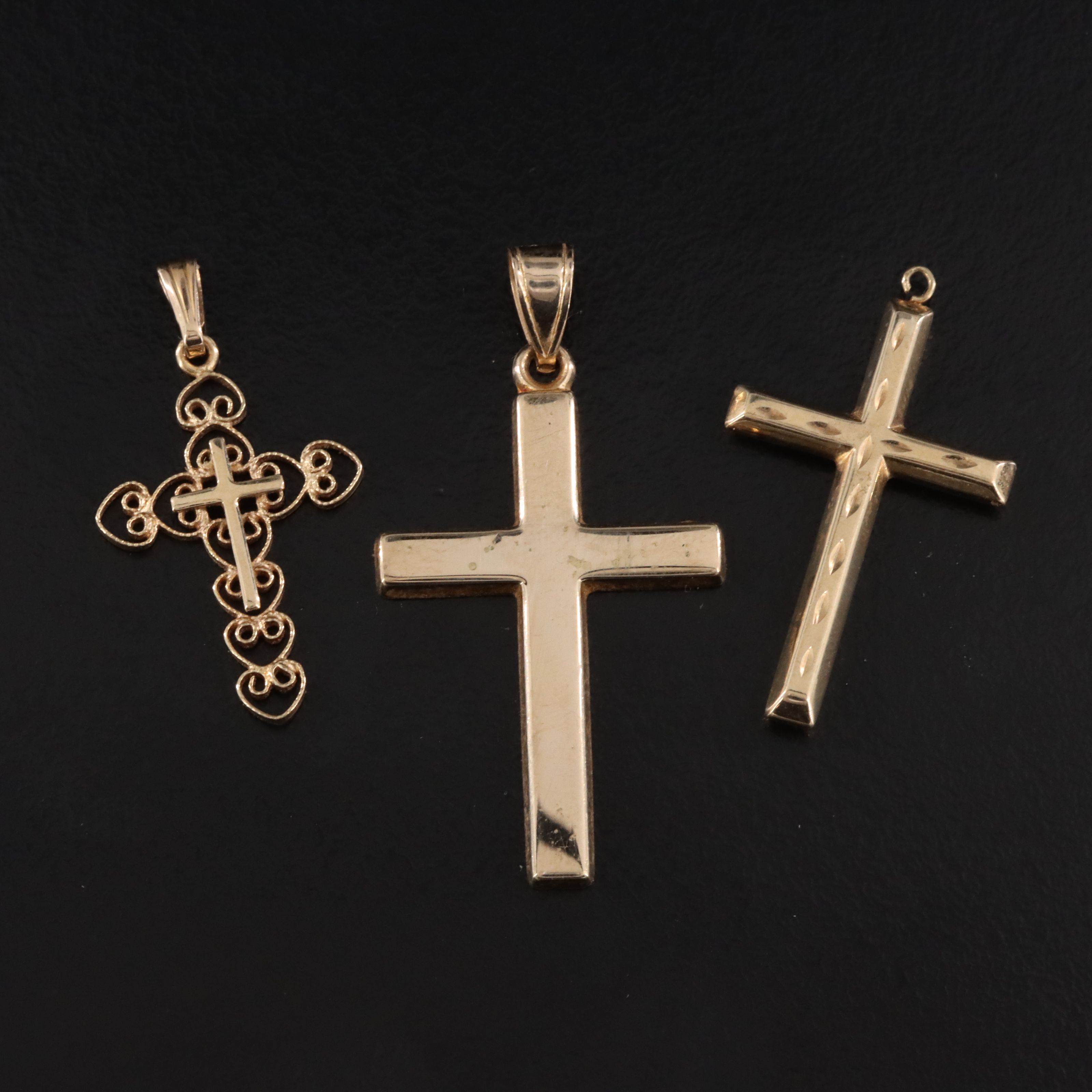 10K and 14K Cross Pendants Including Krementz