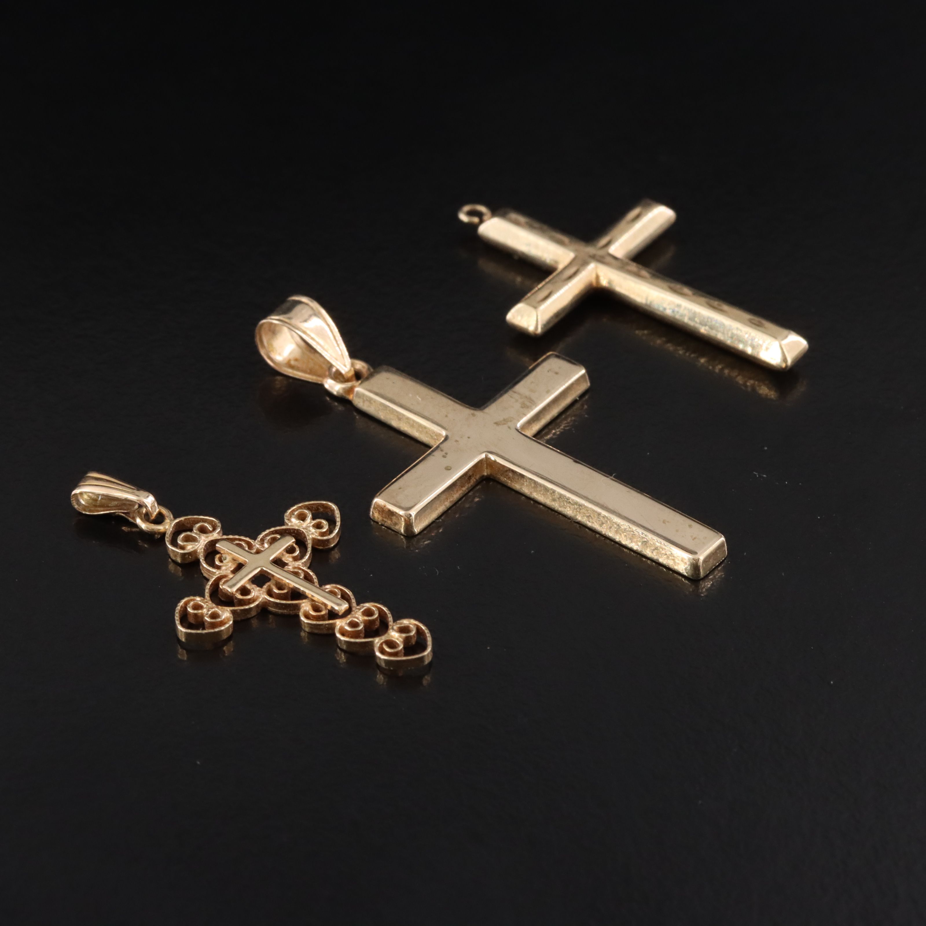 10K and 14K Cross Pendants Including Krementz