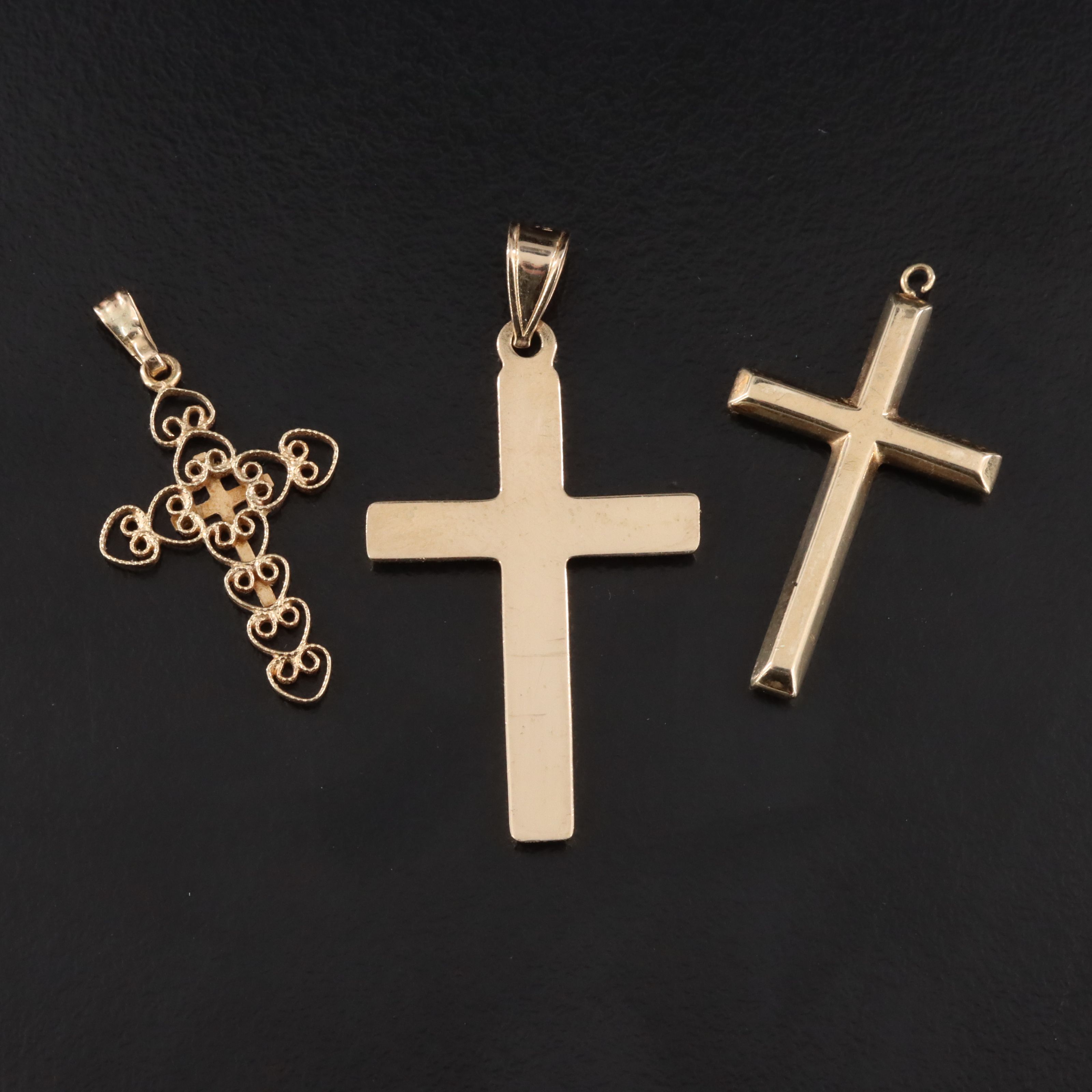 10K and 14K Cross Pendants Including Krementz