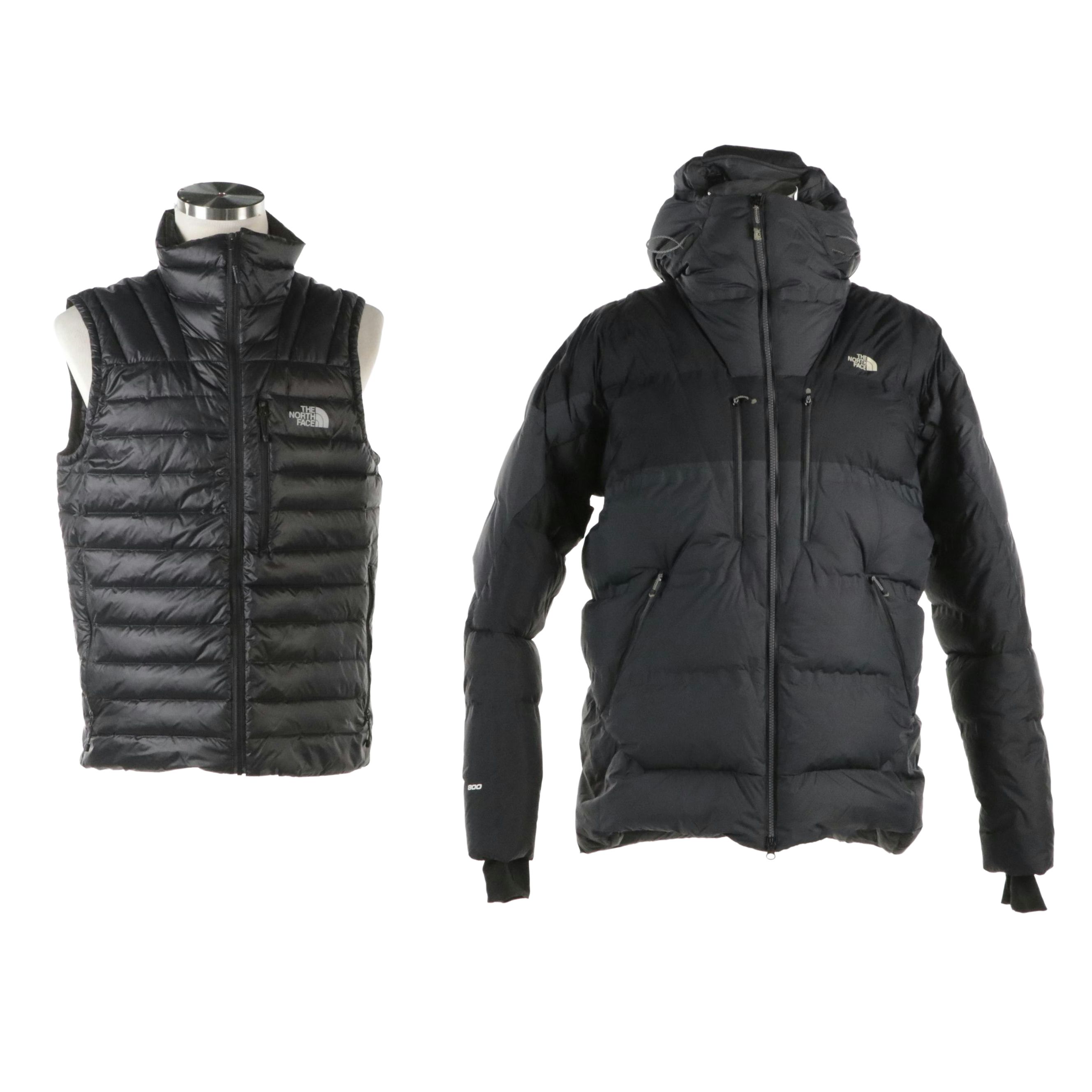 Men's The North Face Summit Series Hooded Coat and Zip Vest in Black