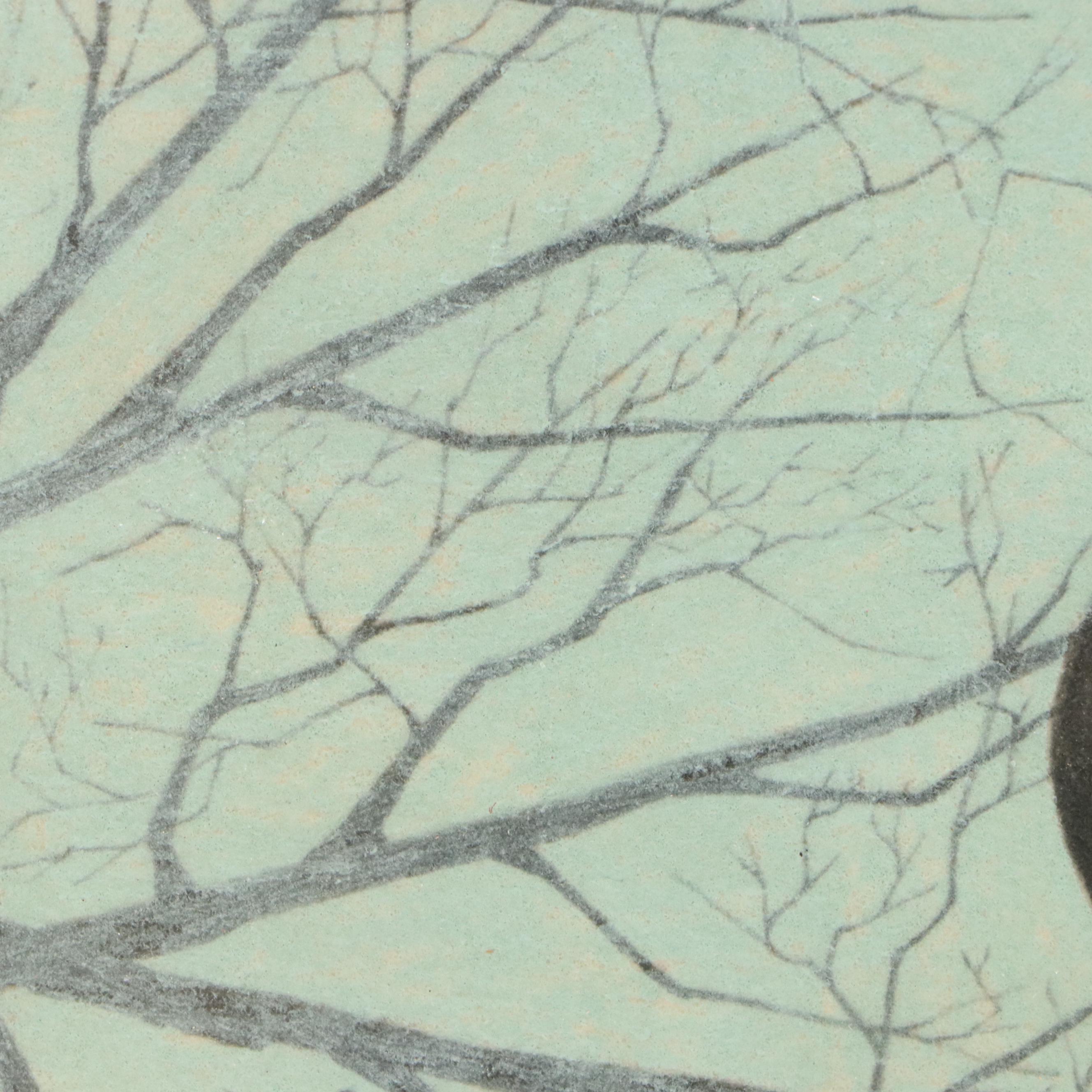 Velour Painting of Native American Woman by the River