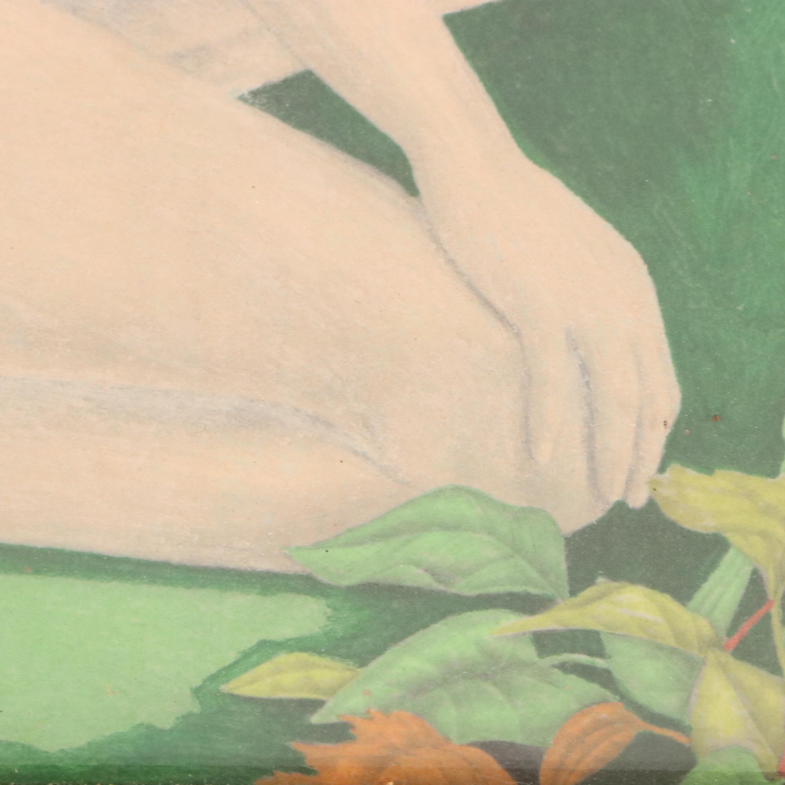 Velour Painting of Native American Woman by the River