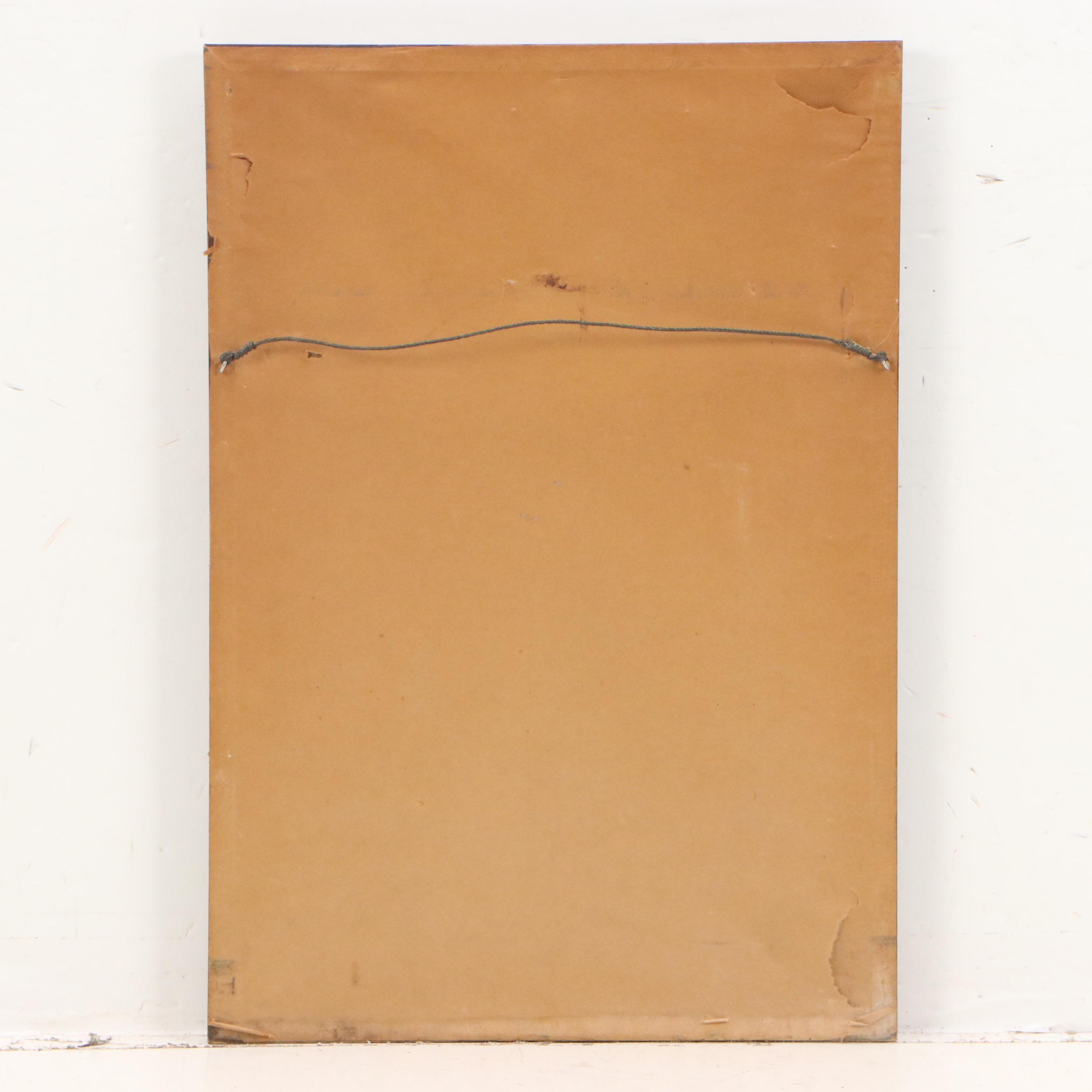 Velour Painting of Native American Woman by the River