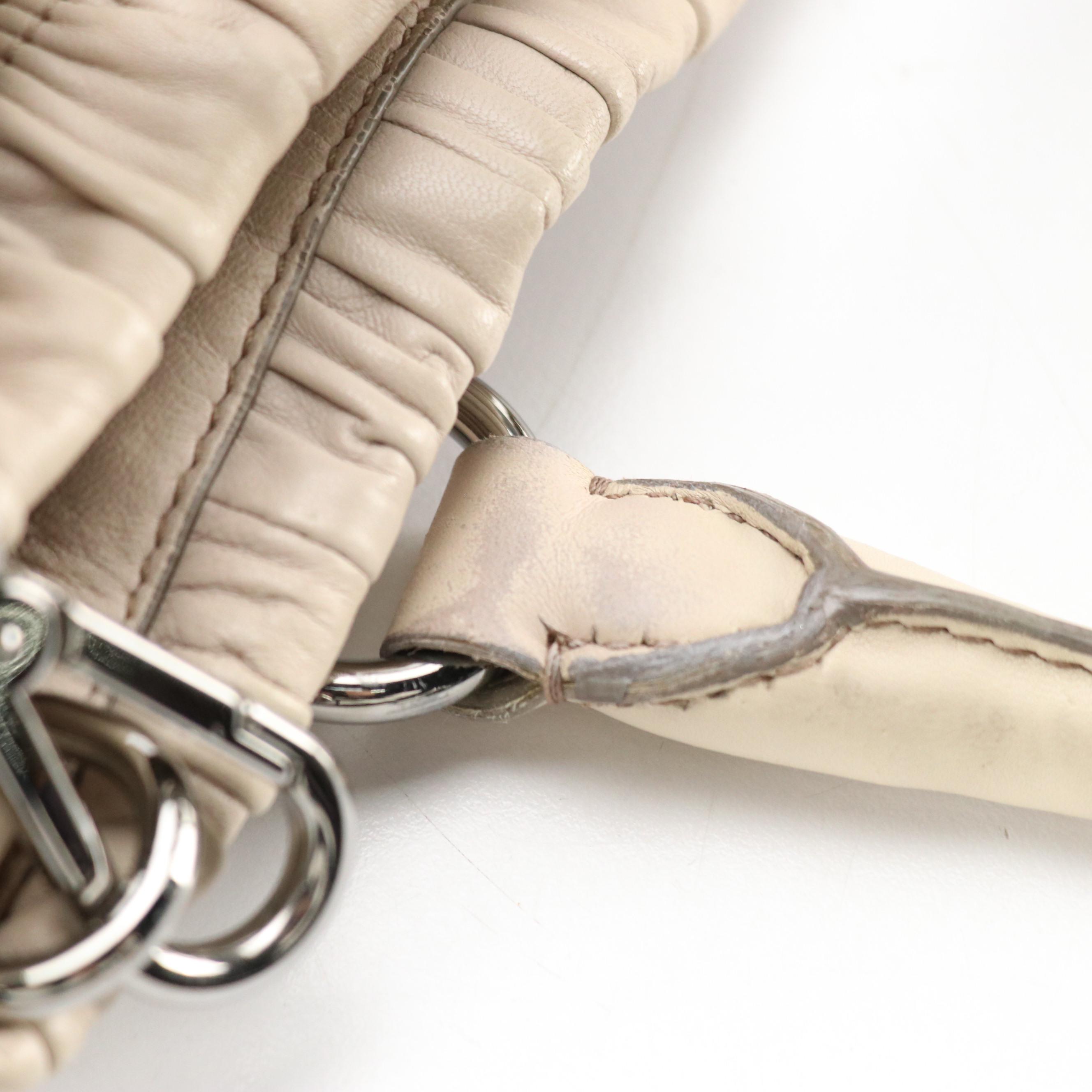 Prada Two-Way Tote in Sand Beige Gauffré Lambskin Leather