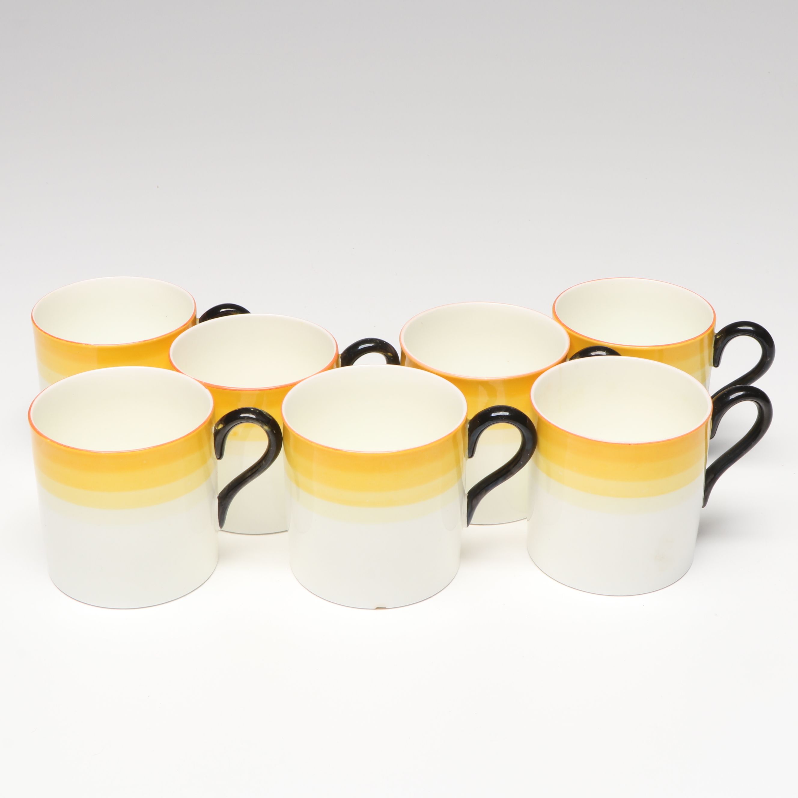 Wedgwood Art Deco Style Coffee Demitasse Cups and Saucers