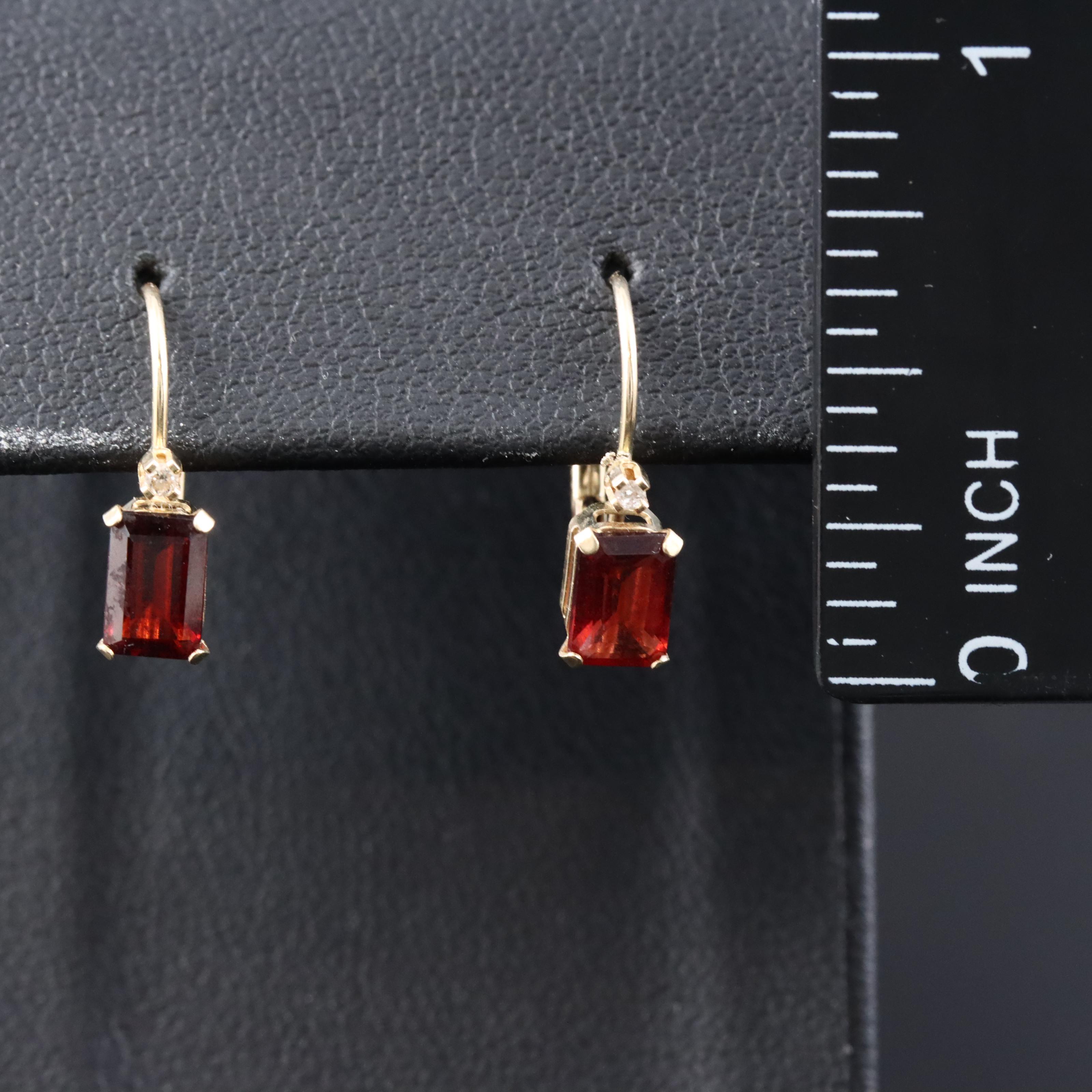 14K Garnet and Diamond Earrings