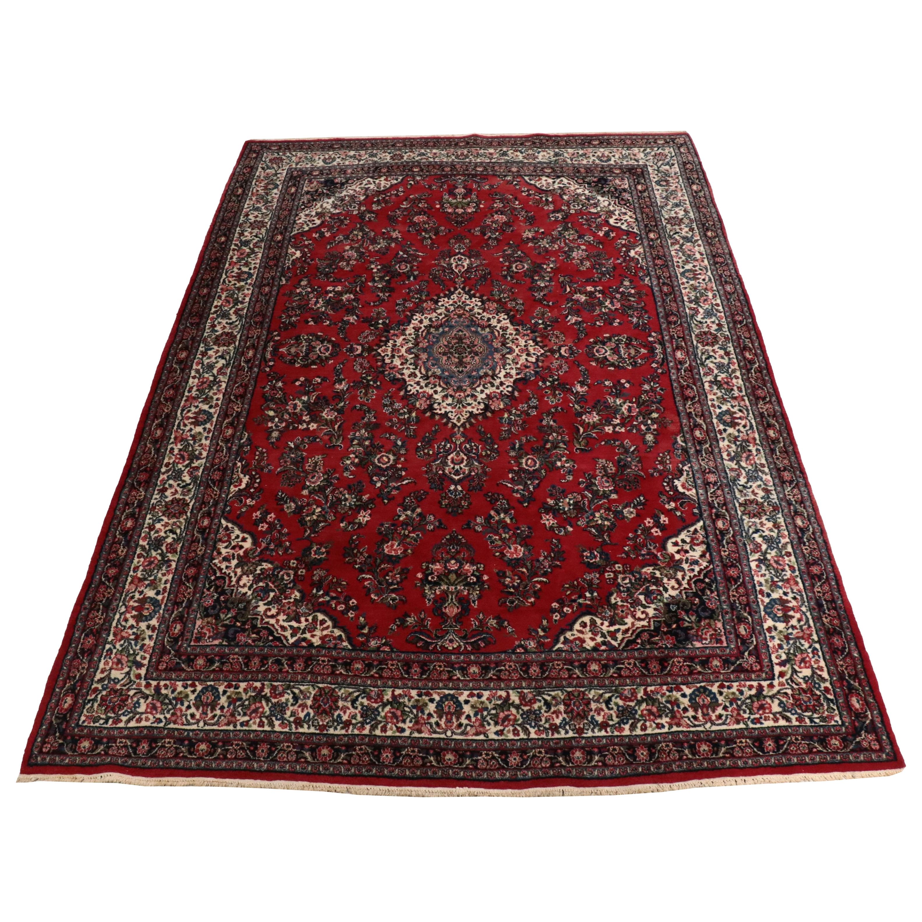 10'5 x 16' Hand-Knotted Persian Kashan Room-Sized Rug