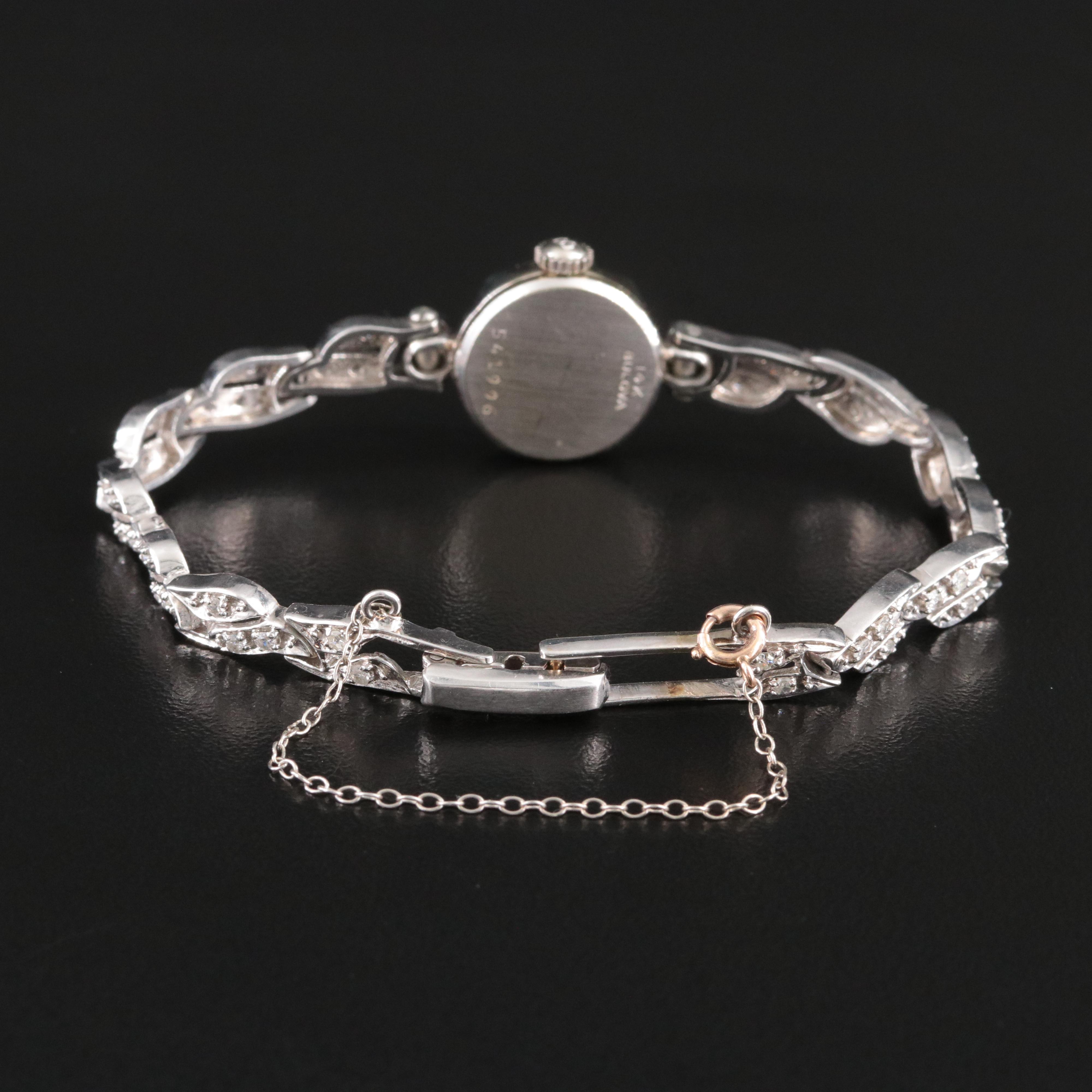 14K Bulova Vintage Diamond Cocktail Watch