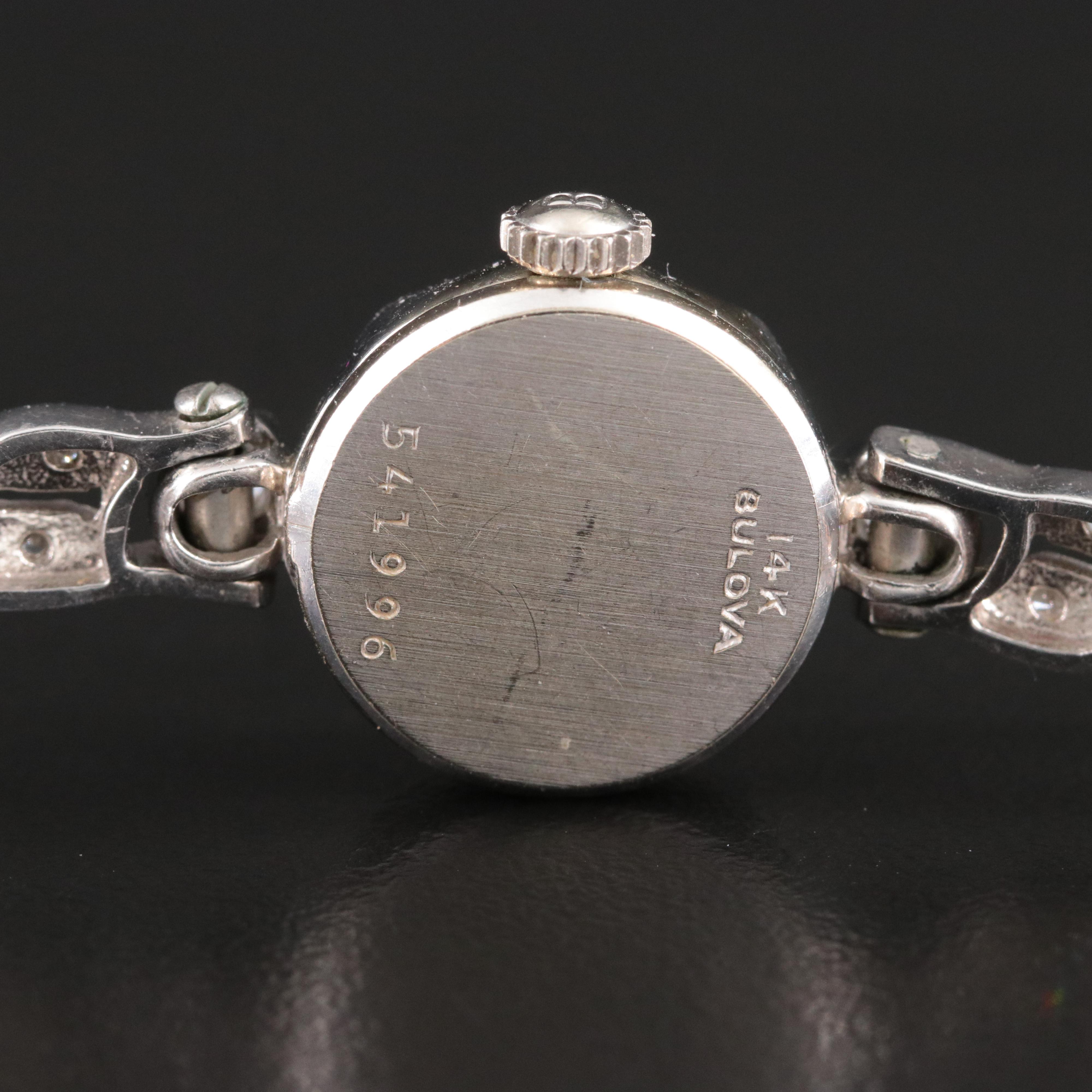 14K Bulova Vintage Diamond Cocktail Watch