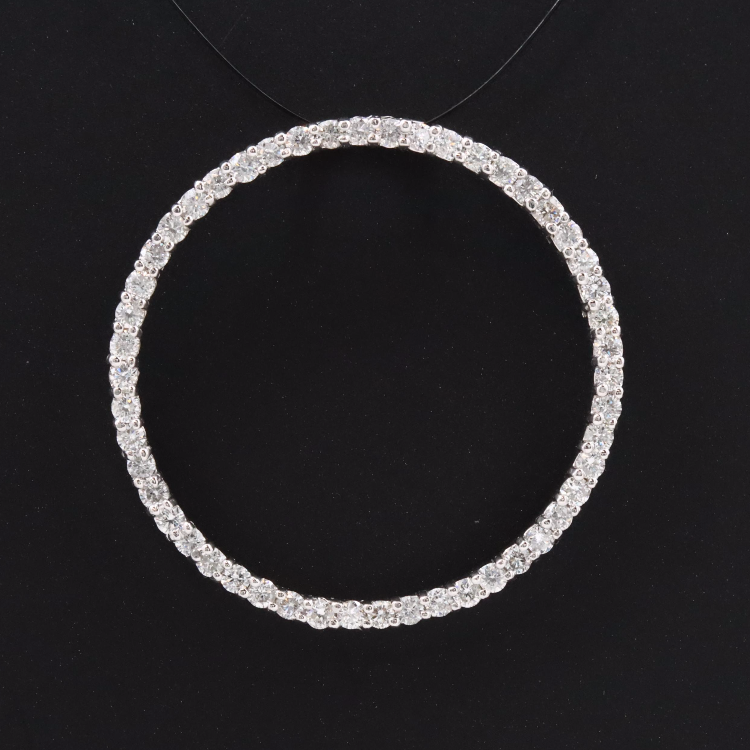 14K 1.00 CTW Diamond Circle Pendant