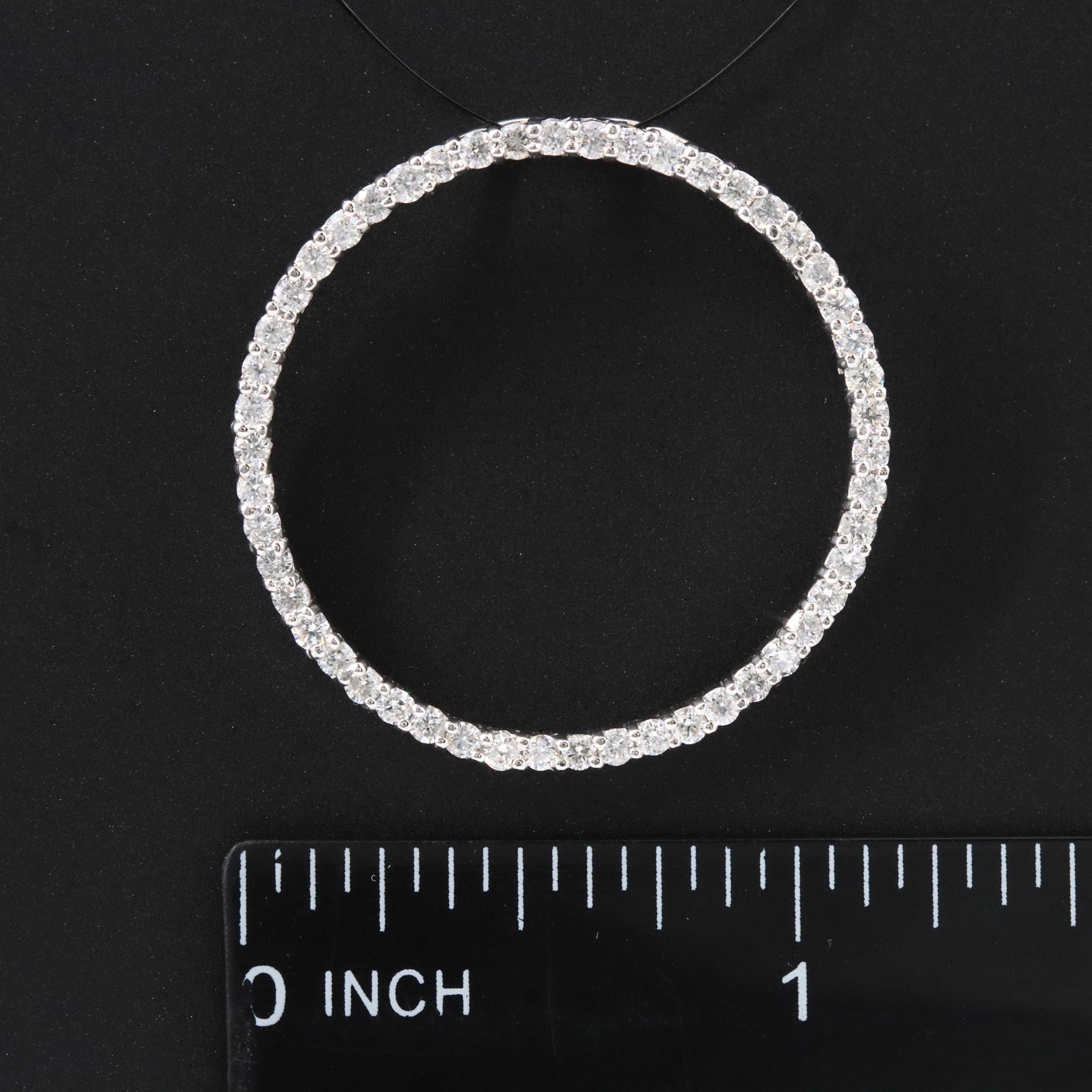 14K 1.00 CTW Diamond Circle Pendant