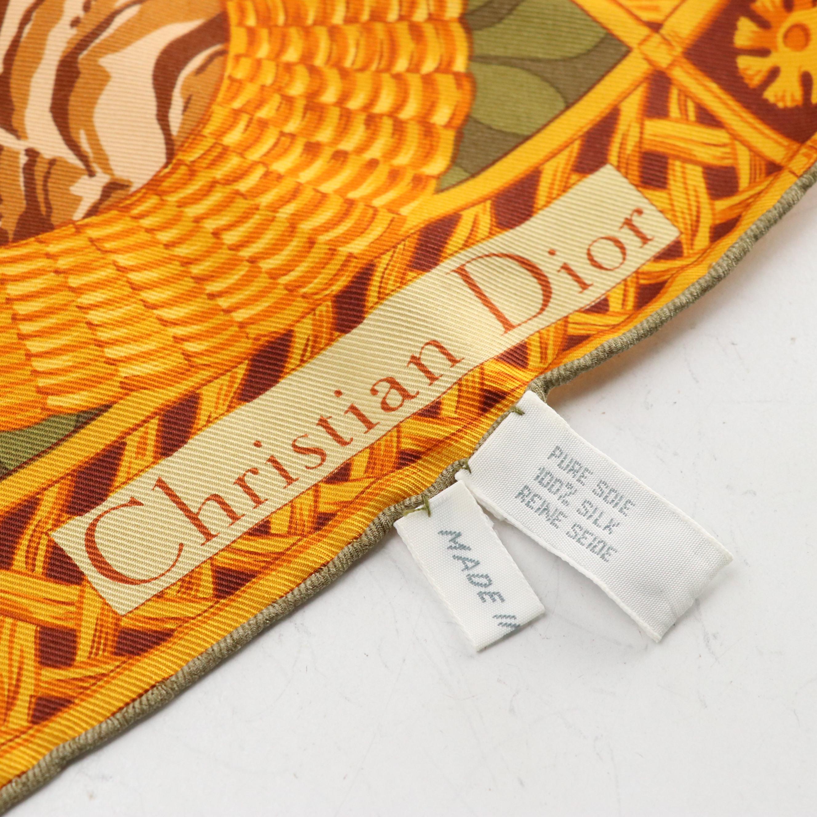Christian Dior Animal Printed Silk Twill Scarf