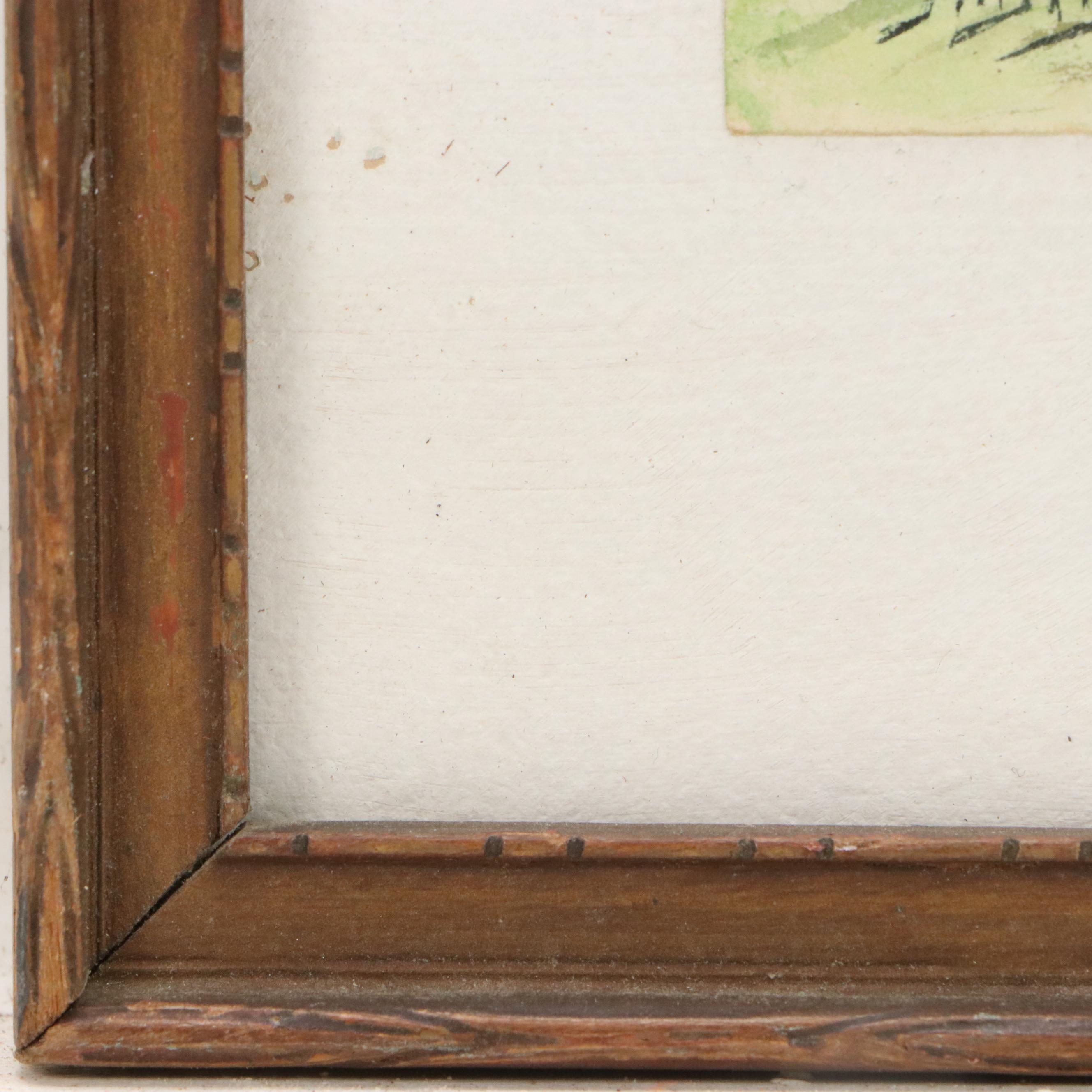 H. Brierley Rolling Hills Landscape Watercolor Painting