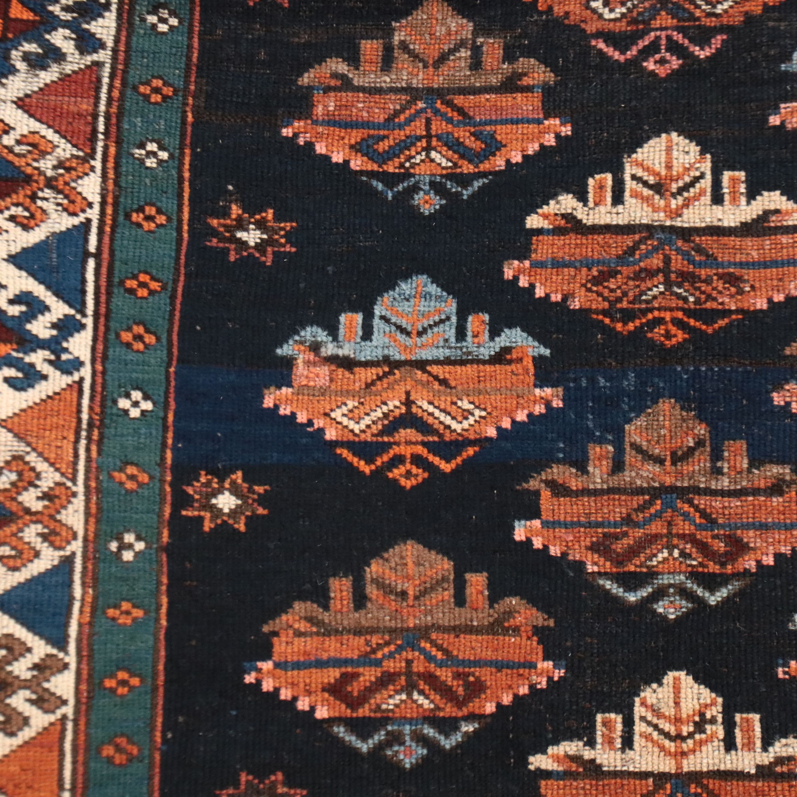 3'8 x 7'6 Hand-Knotted Caucasian Kazak Area Rug