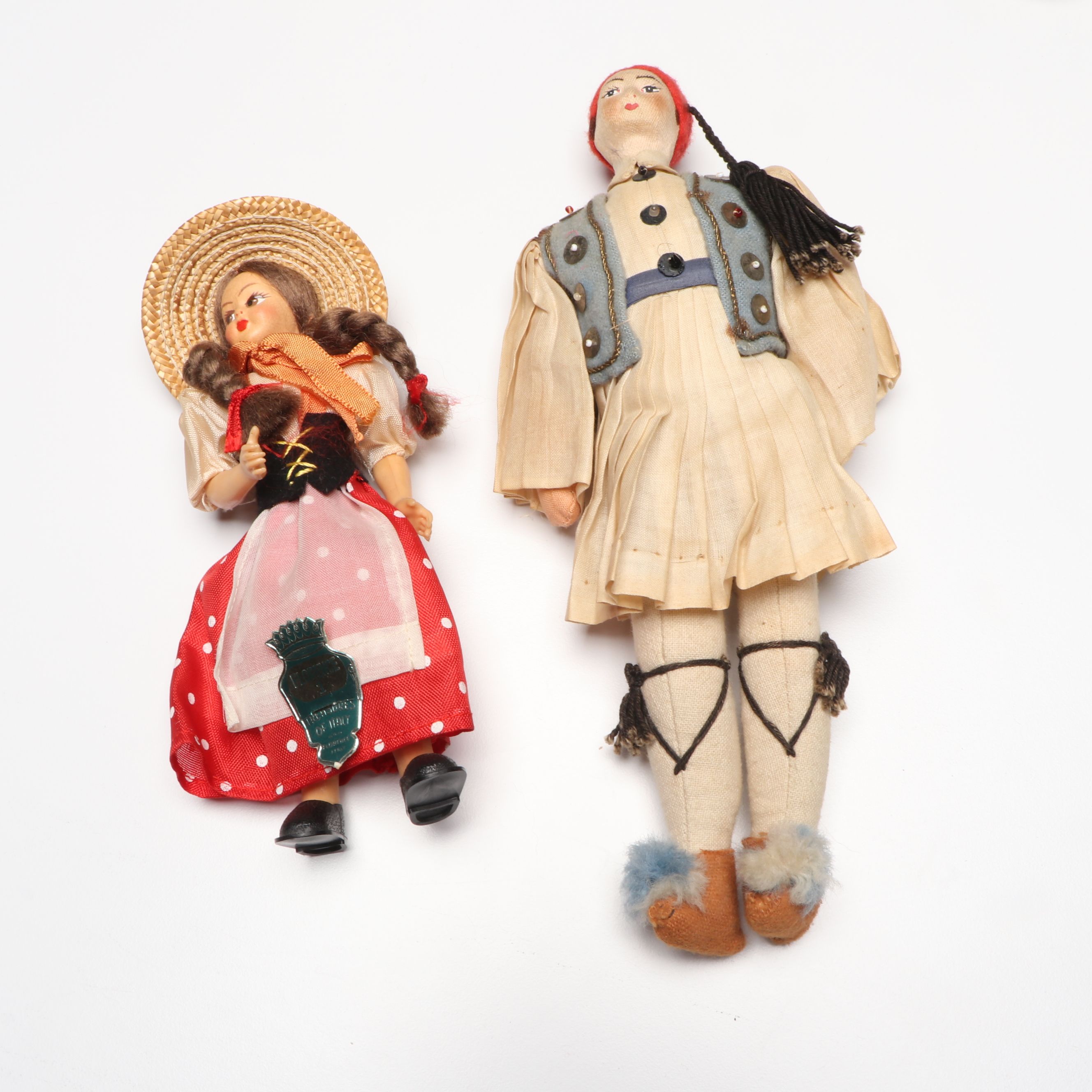 Baitz Austrian Papier-Mâché Doll with Italian and Other Hand-Painted Dolls